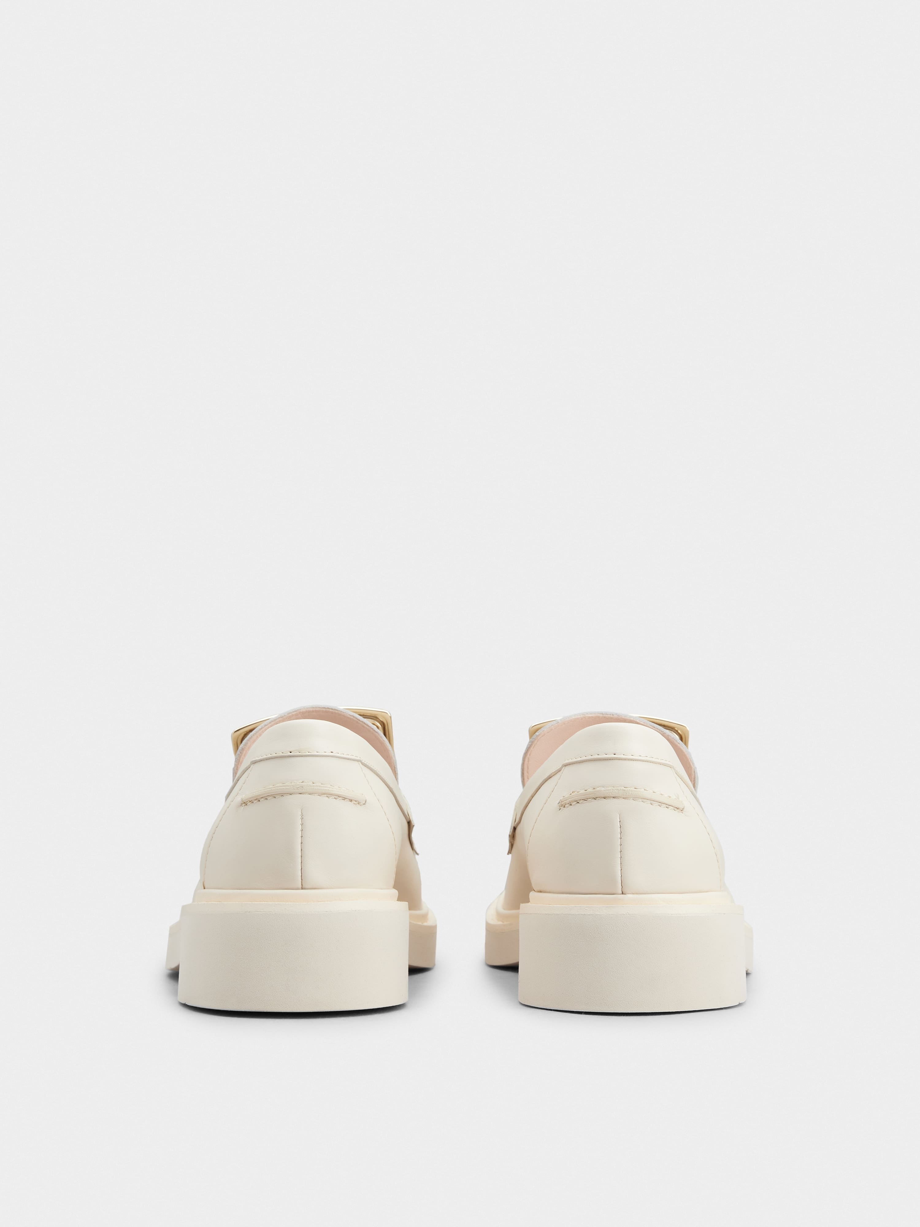 Viv' Rangers Metal Buckle Loafers in Leather - 5