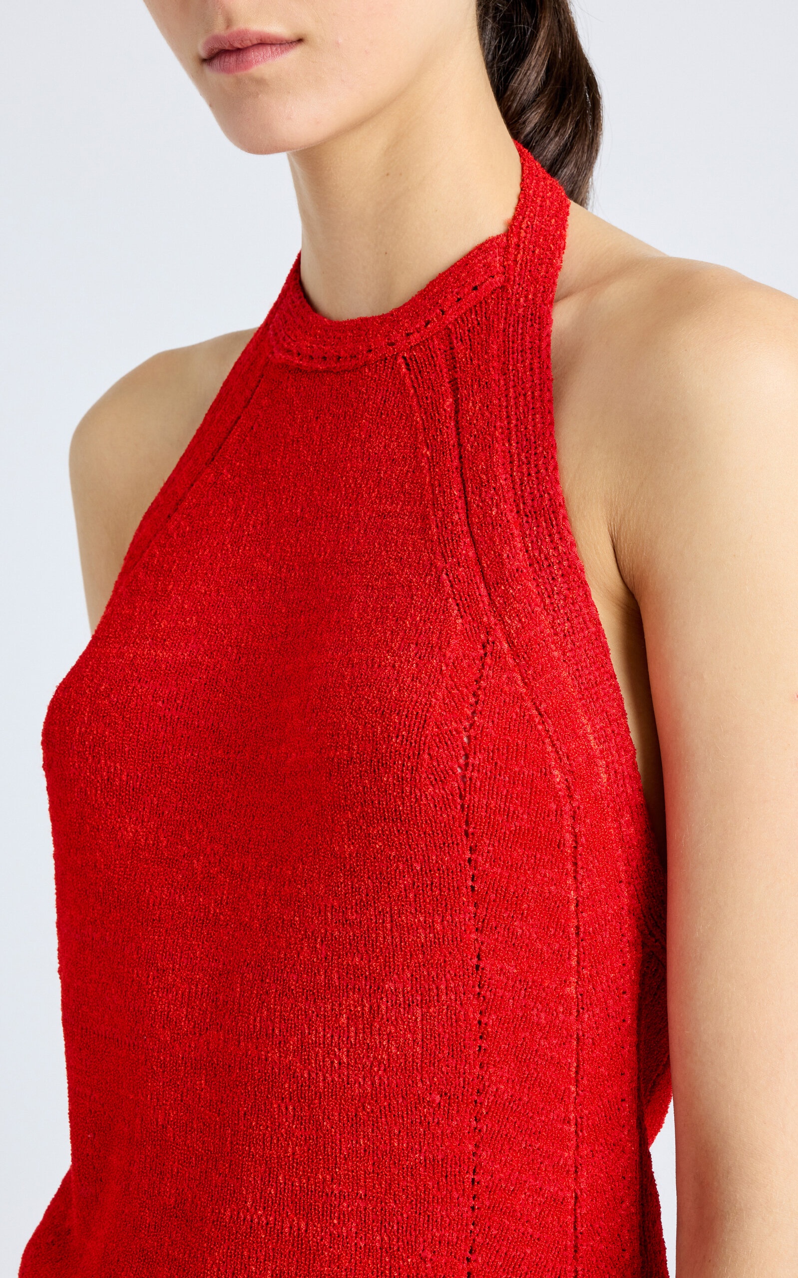 Leona Ribbon Knitted Top red - 4