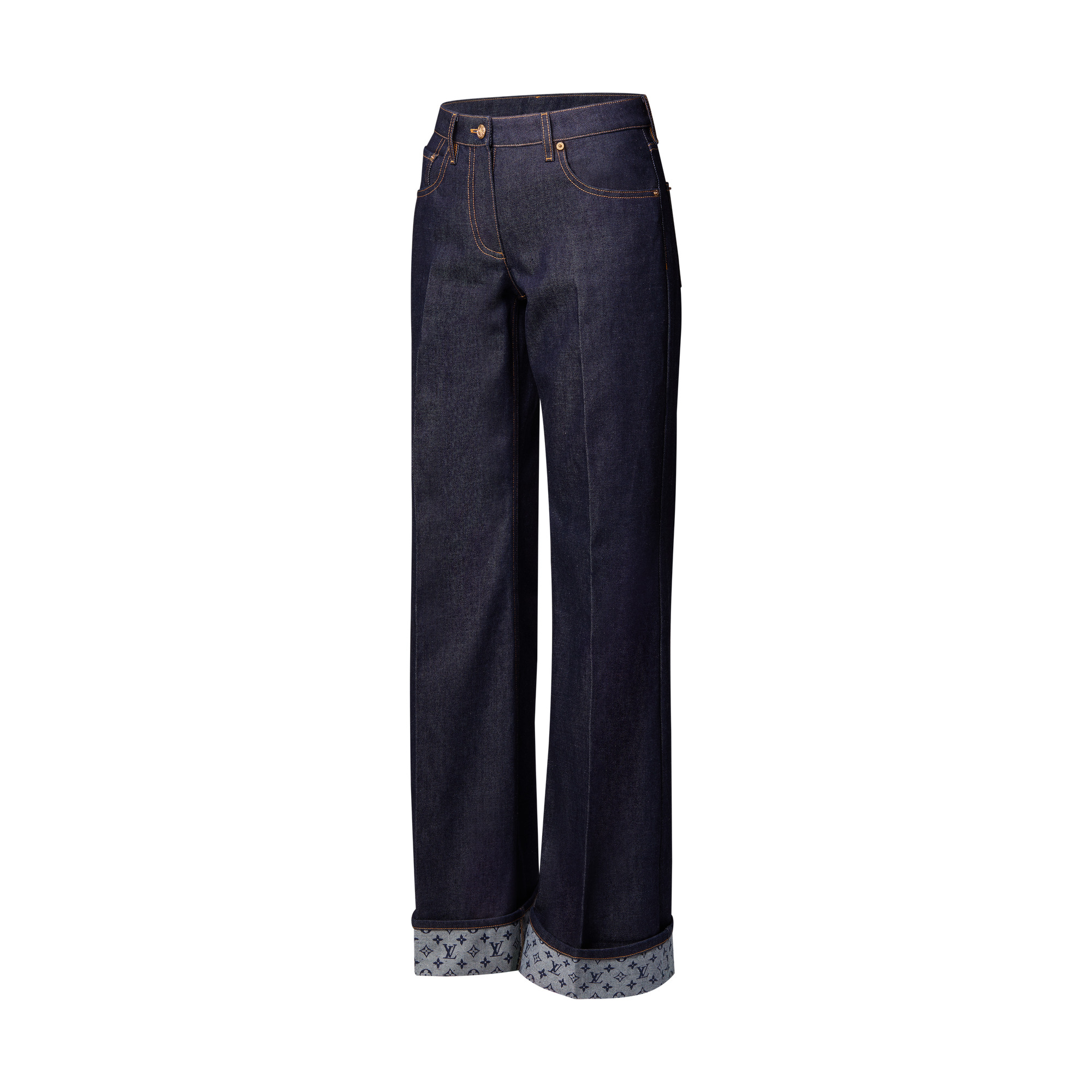 Cuffed Hem Flared Jeans - 2