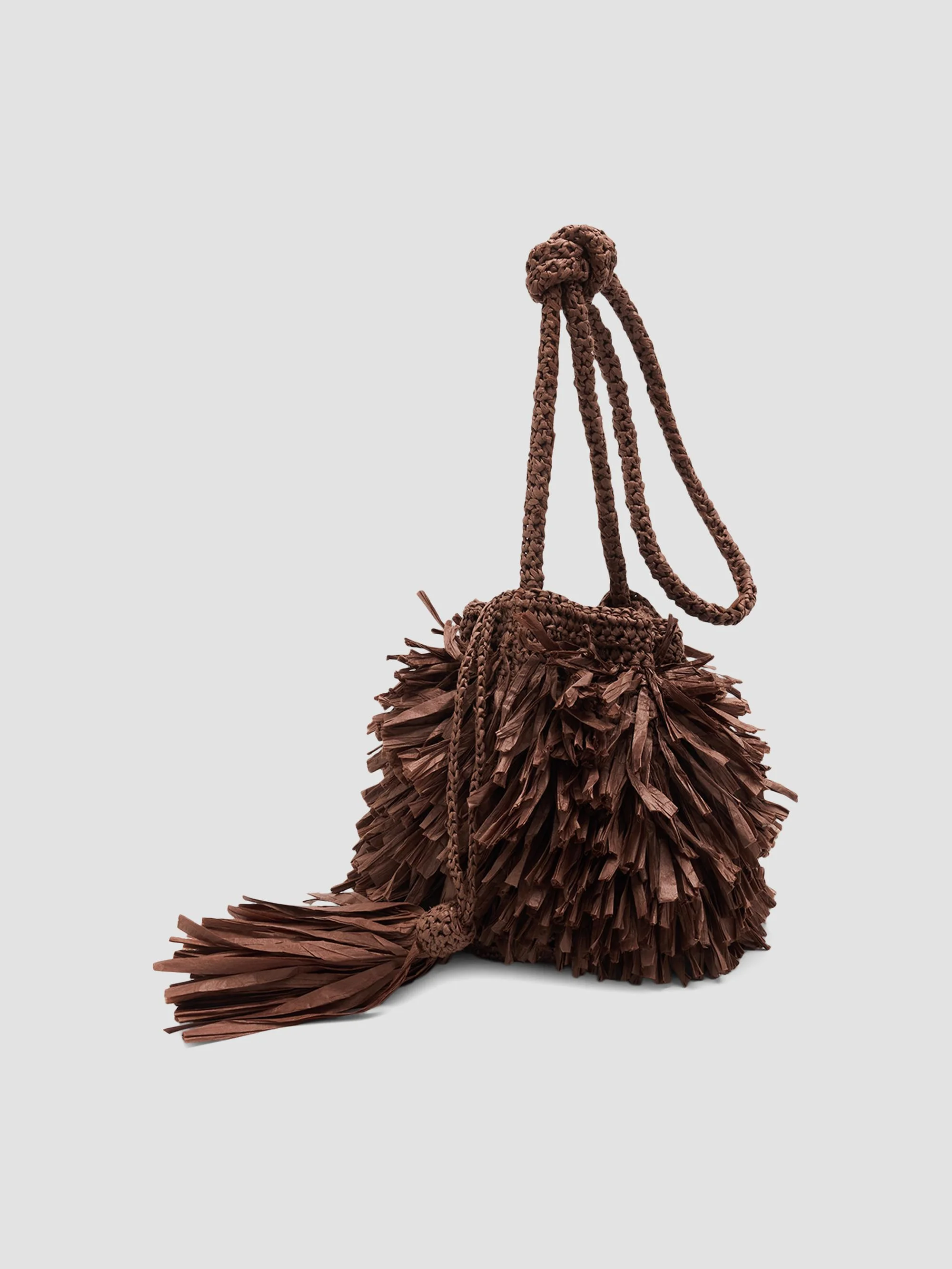 A. L.C. Women's Sasha Fringed Paper Yarn Crossbody Bag - Chocolate - 1