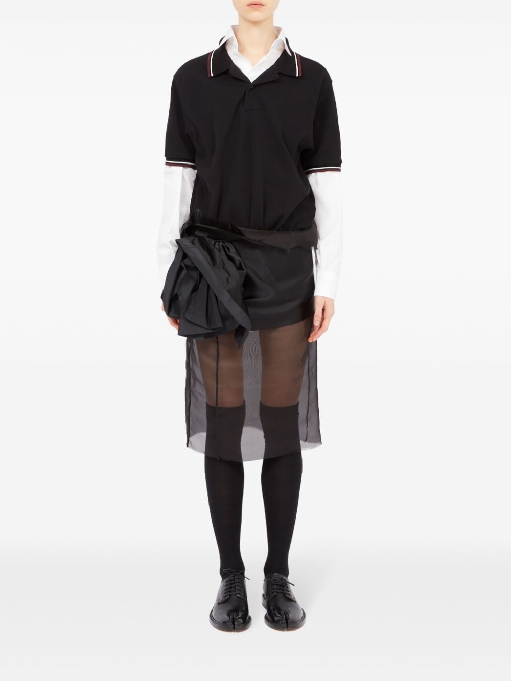 flower-detail tulle midi dress - 2