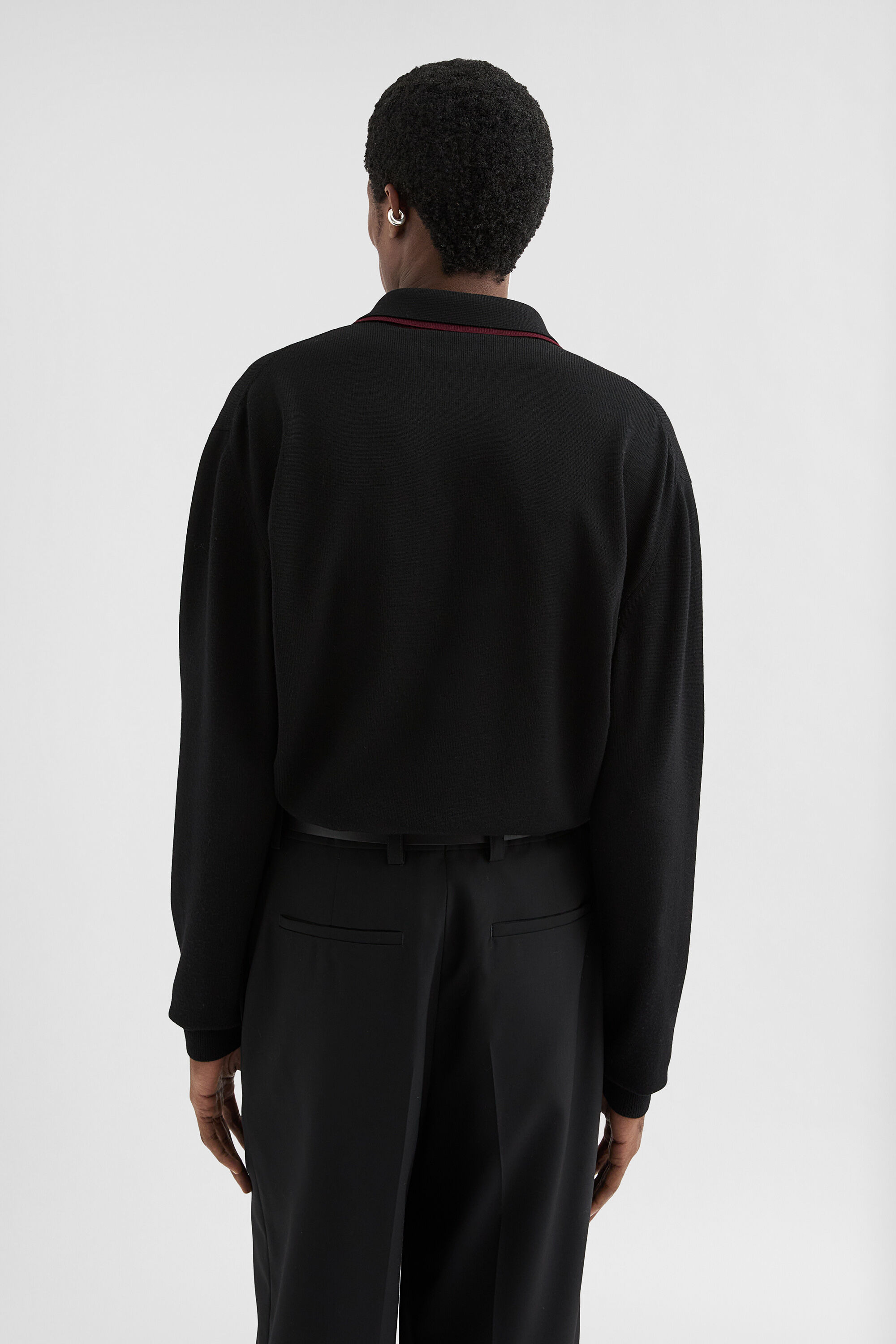Lightweight Wool Polo Sweater - 3