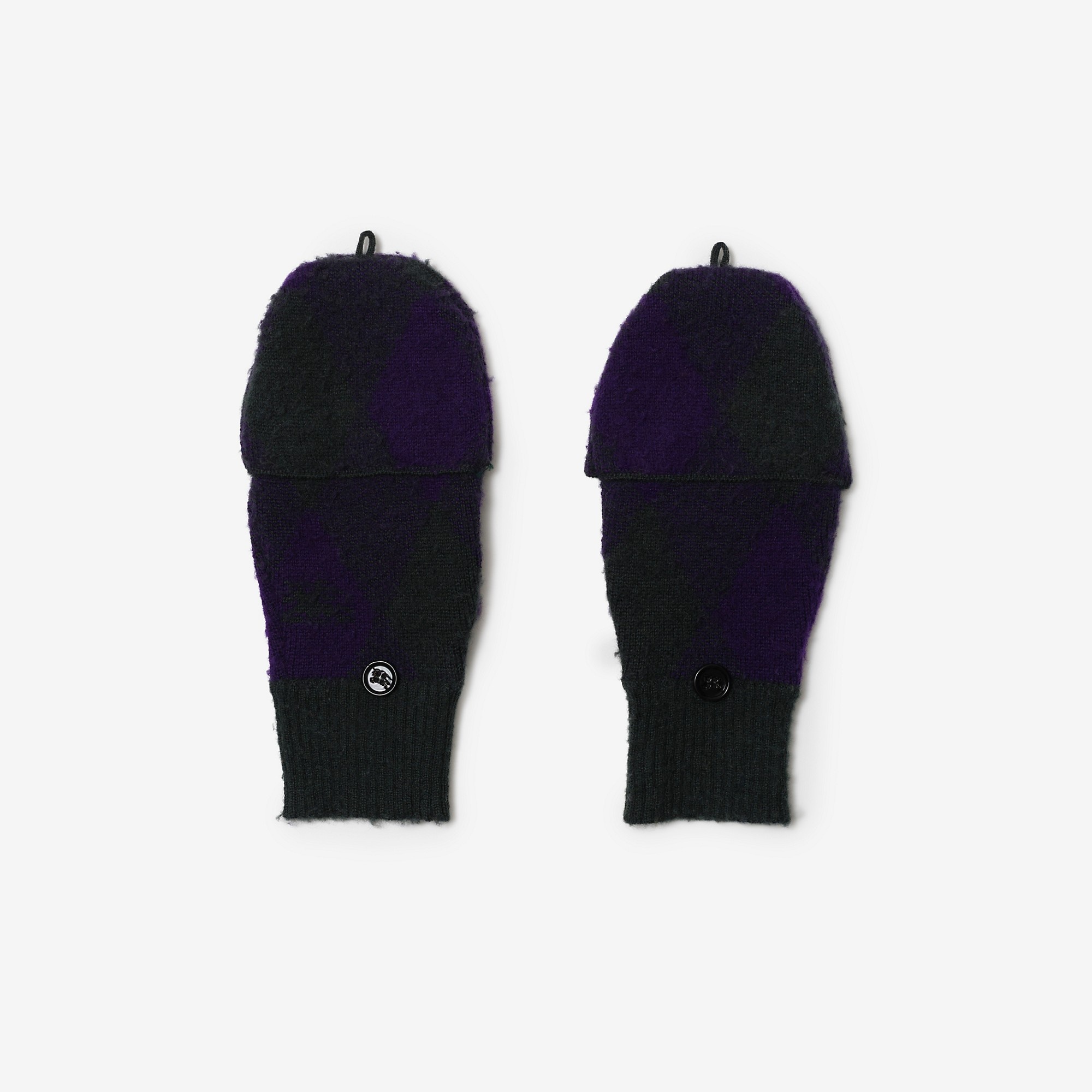 Argyle Wool Mittens - 1