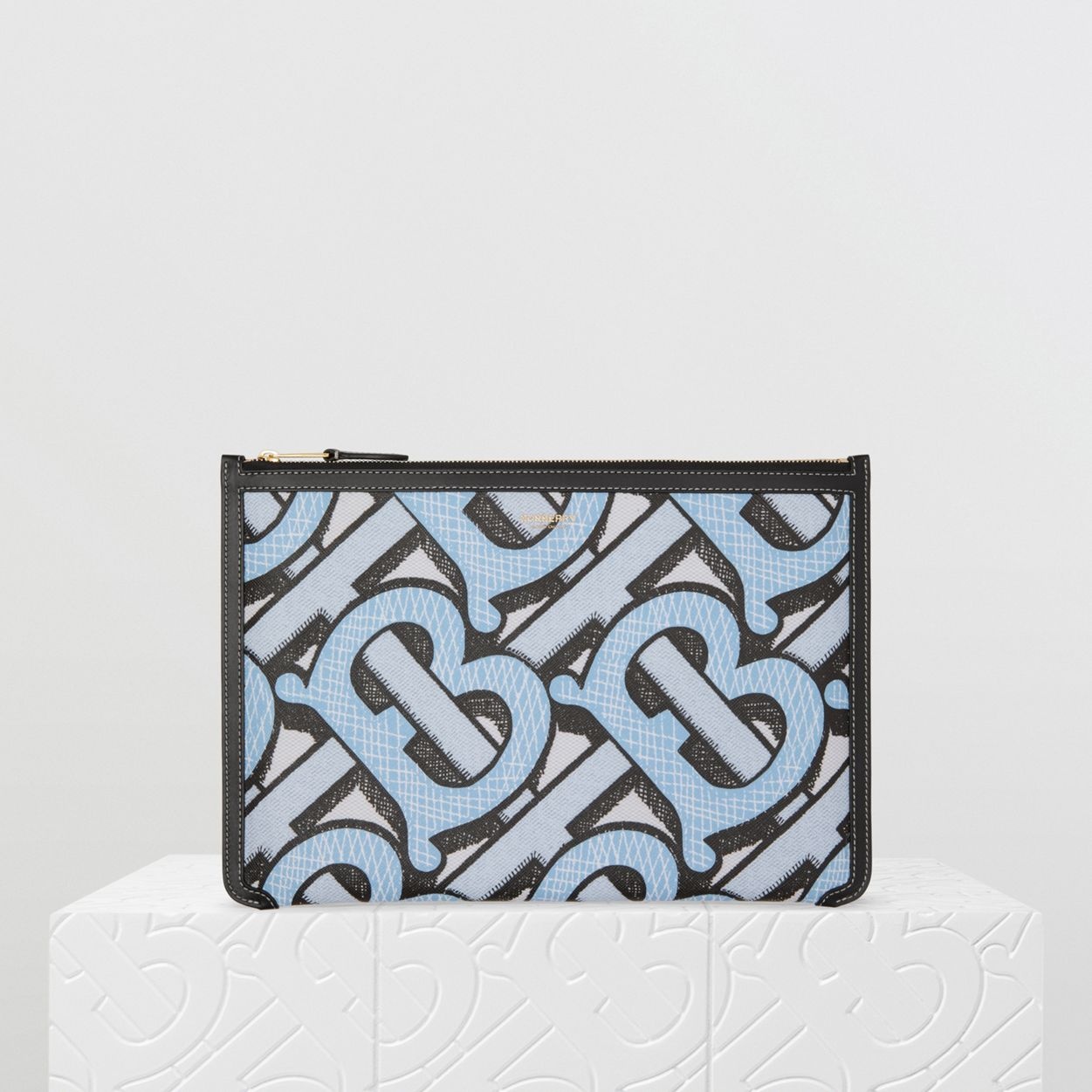 Monogram Print E-canvas and Leather Pouch - 8