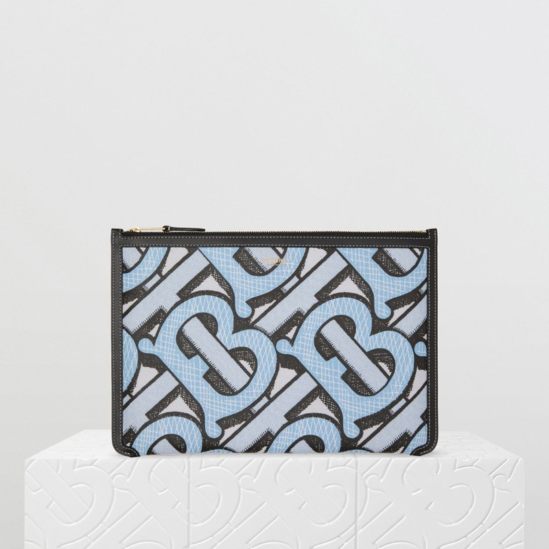 Monogram Print E-canvas and Leather Pouch 8