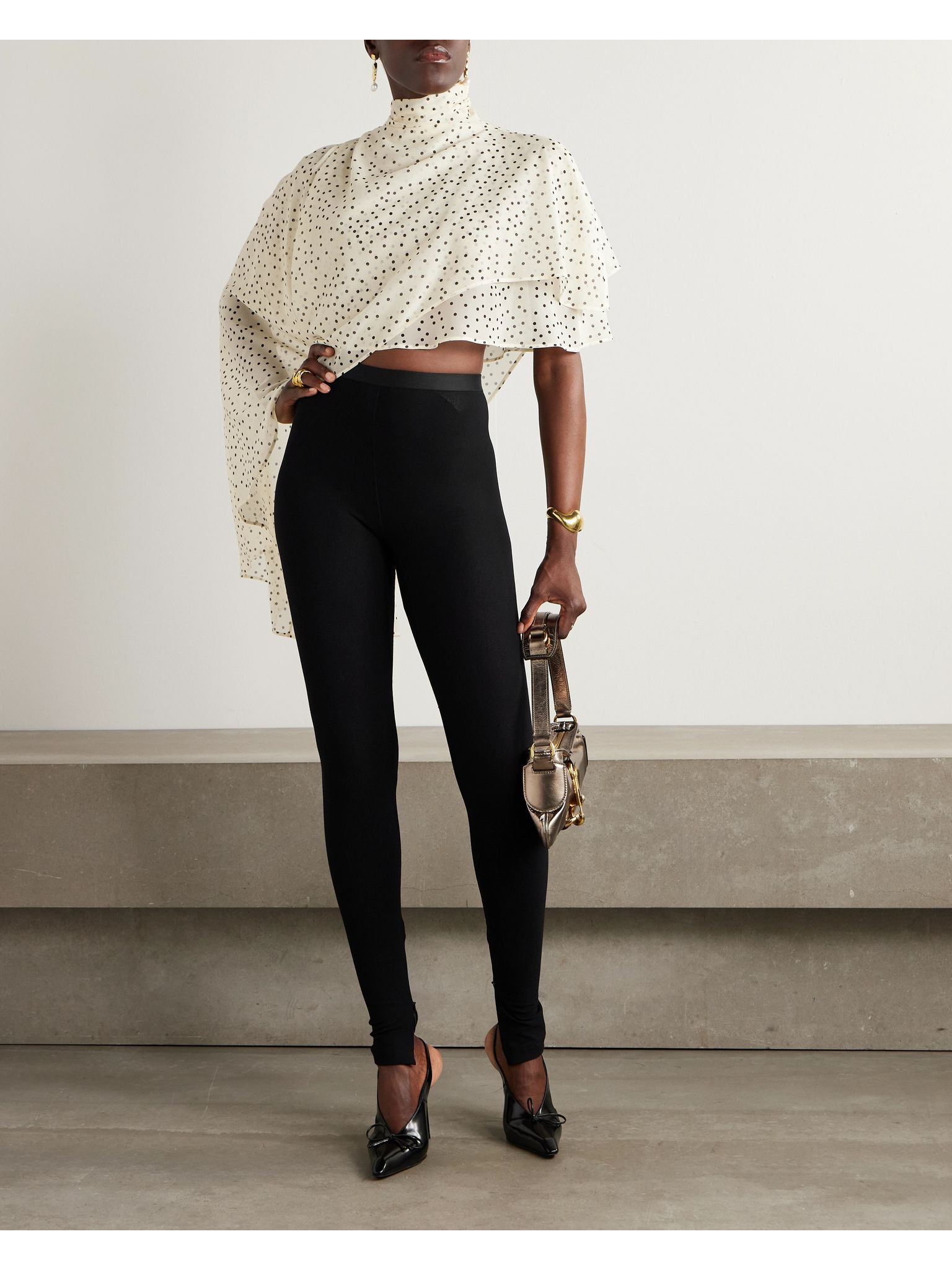 Stretch-cady skinny pants Black - 2