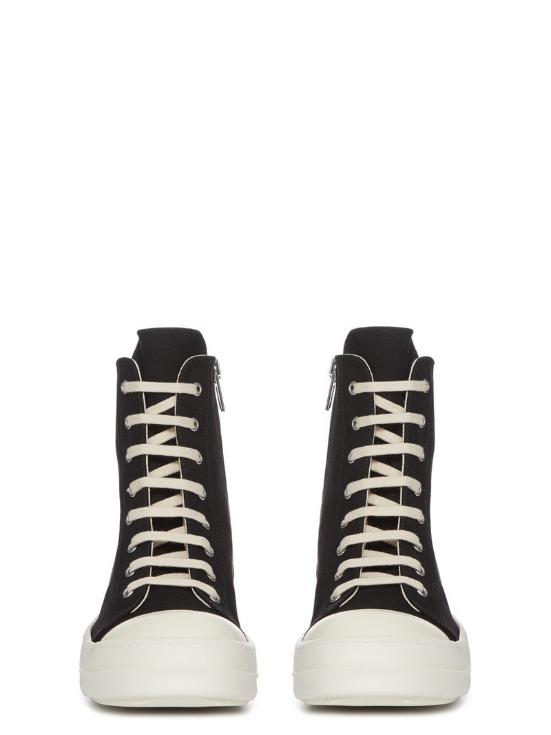 Rick Owens DRKSHDW Eyelet-embellished 캔버스 높은 탑 트레이너 outlook