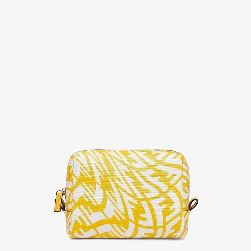Yellow canvas toiletry case 1