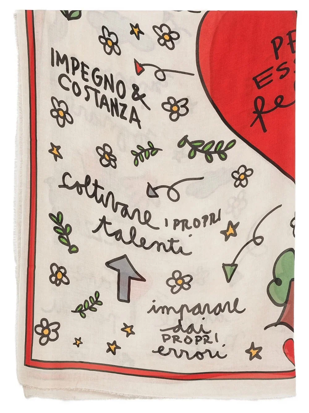 Faliero Sarti square stole "To Be Happy" in collaboration with "Short Love Message" - 1