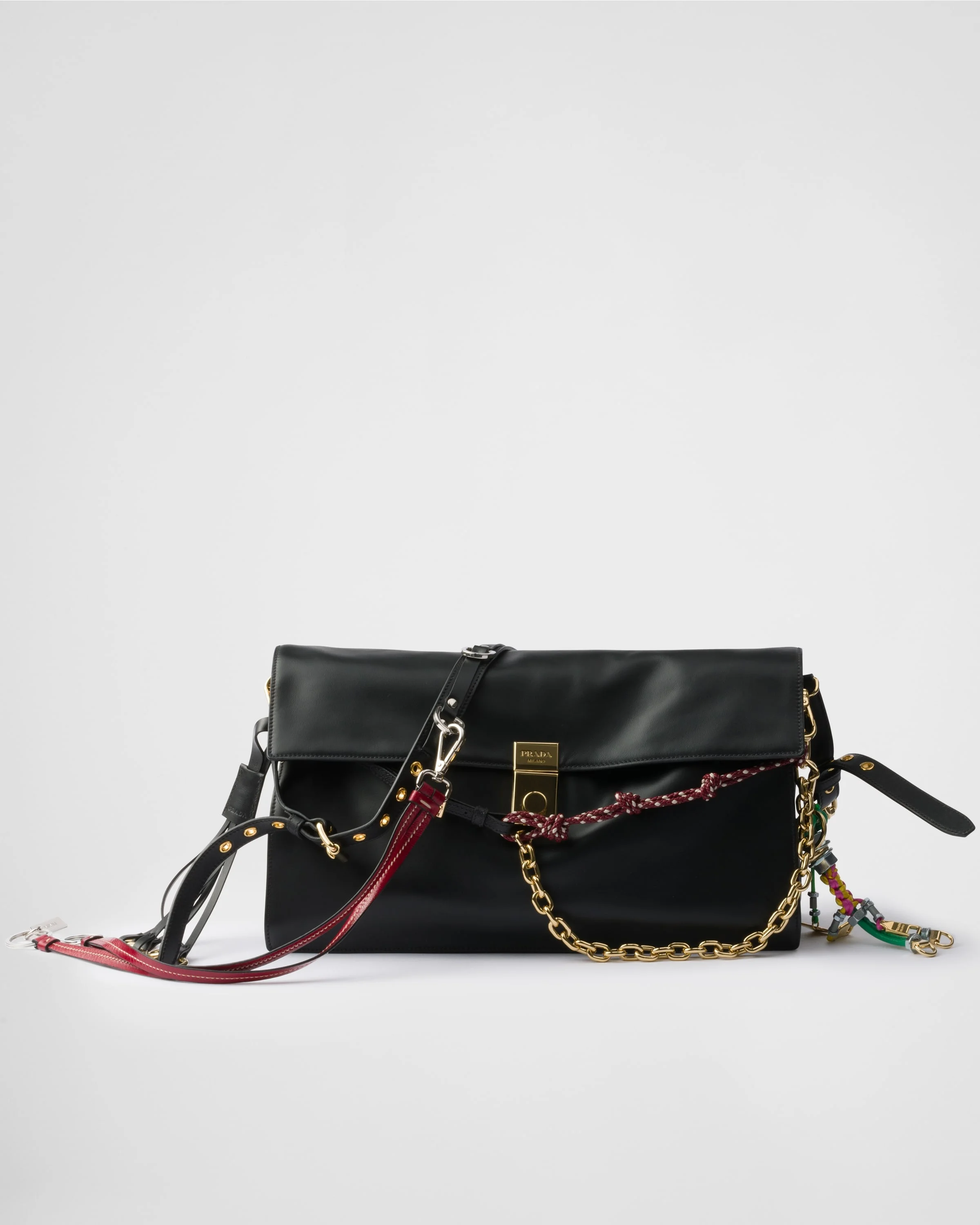 Prada Soft Sound large leather shoulder bag with charms - 1