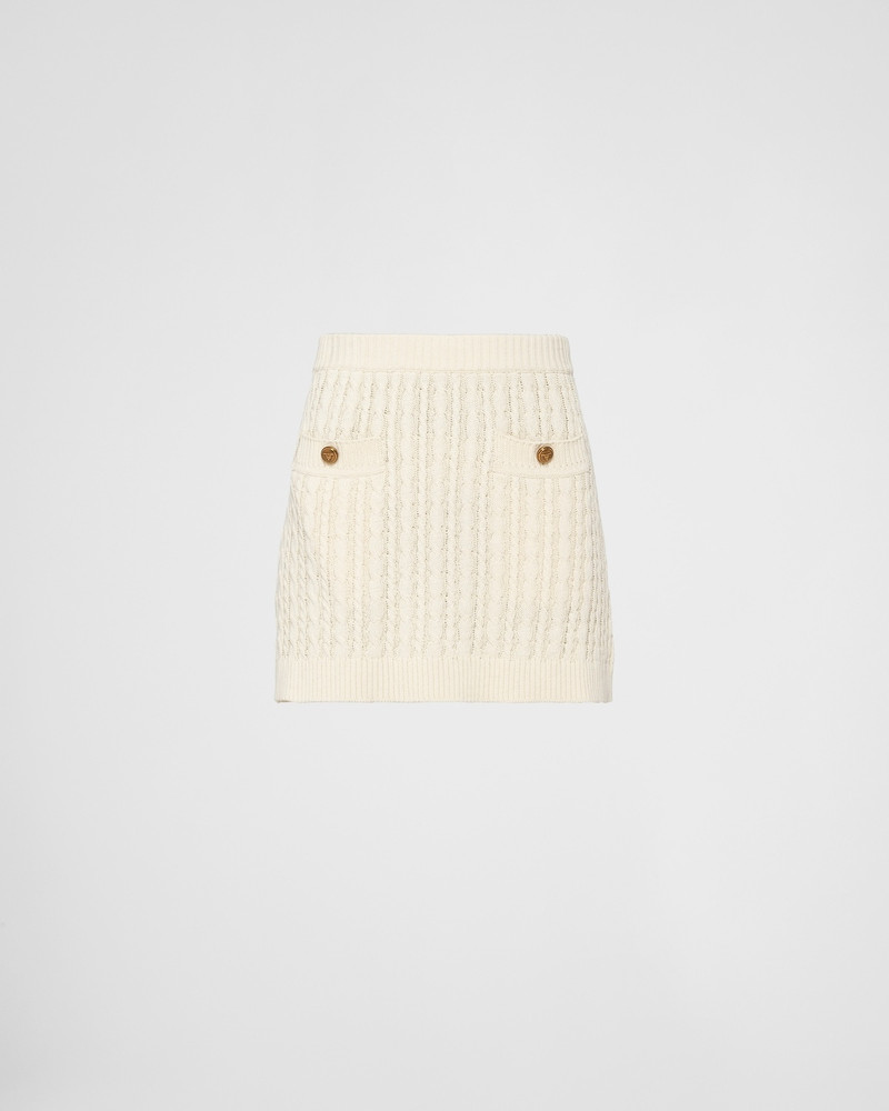 Cable-knit cotton miniskirt - 1
