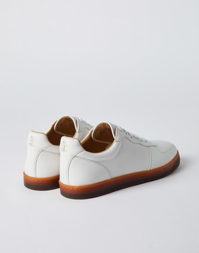 Brunello Cucinelli Grained calfskin sneakers with natural rubber sole outlook