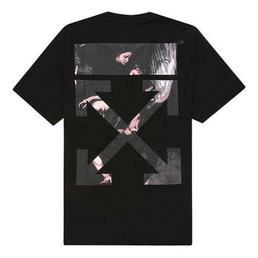 Off-White Painting Arrow Printing Short Sleeve Black OMAA038G20JER0031088 - 2