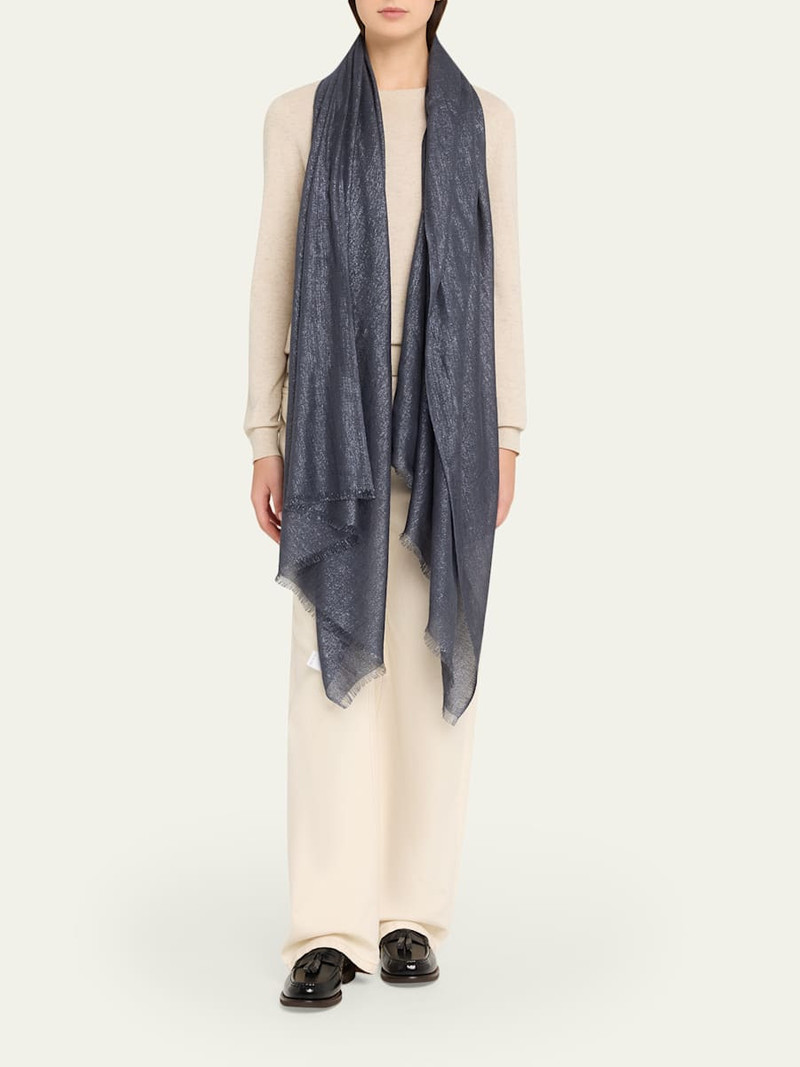 Brunello Cucinelli Sparkling Cashmere and Silk Scarf outlook