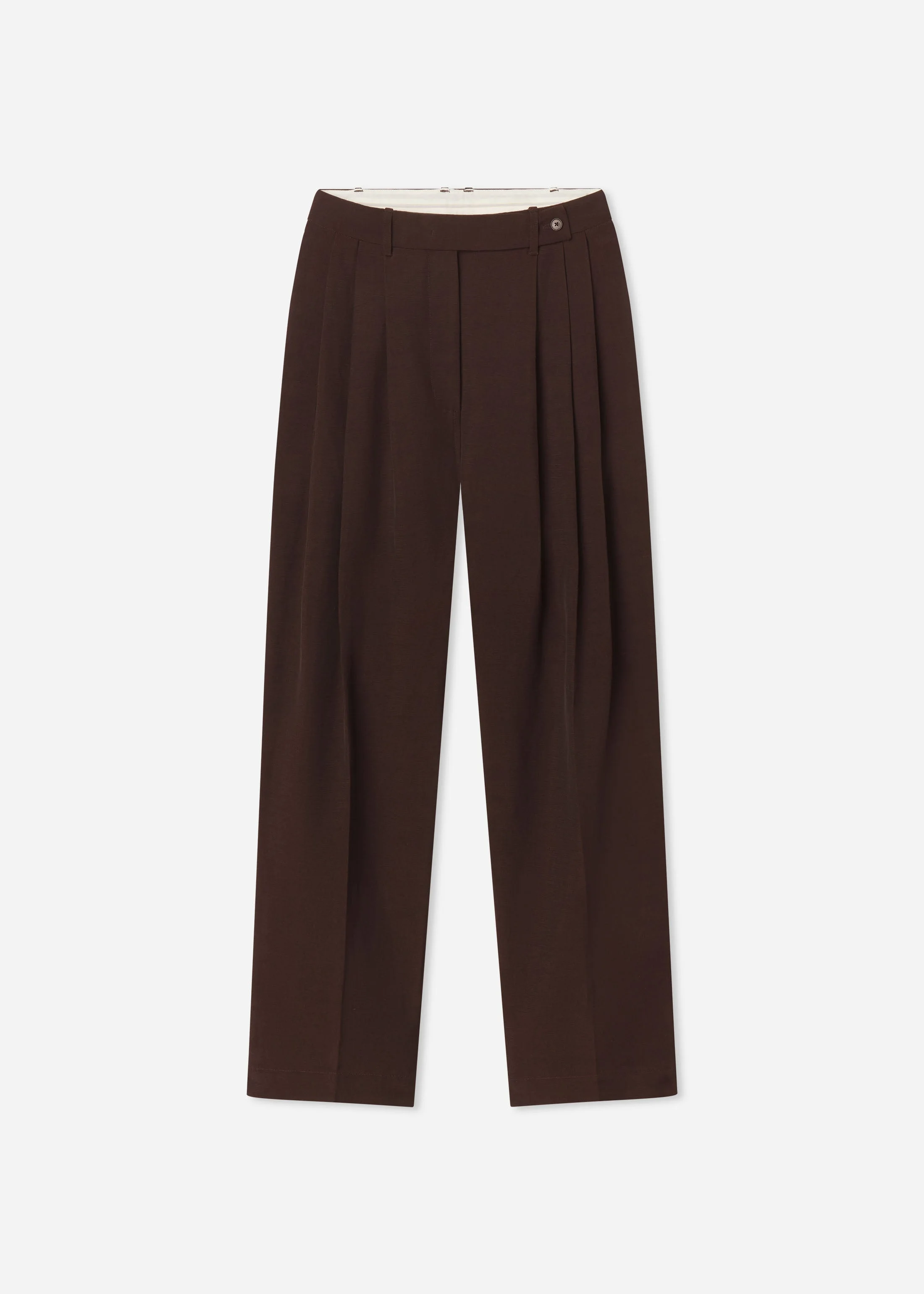 Wide Leg Pleated Pant in Linen - 1