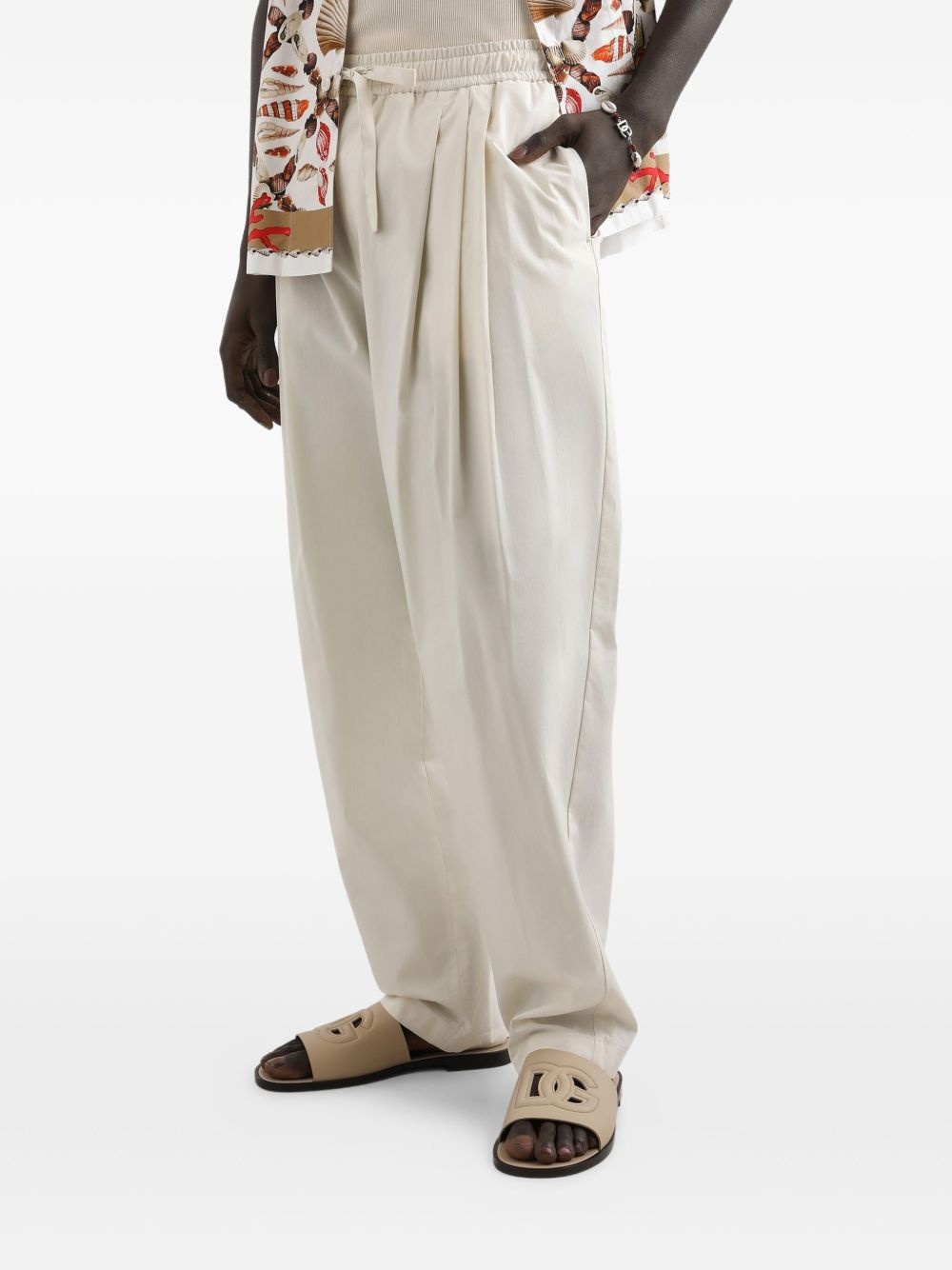 pleated drawstring trousers - 4