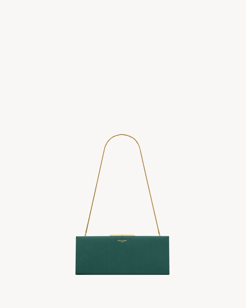 SAINT LAURENT MIDNIGHT SMALL CLUTCH IN SATIN outlook