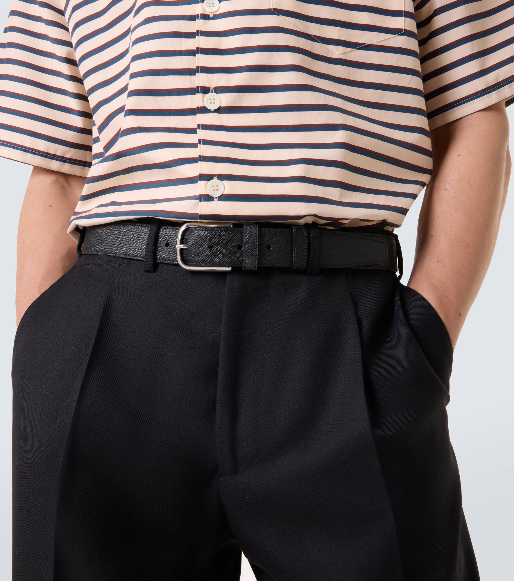 Saffiano leather belt - 3
