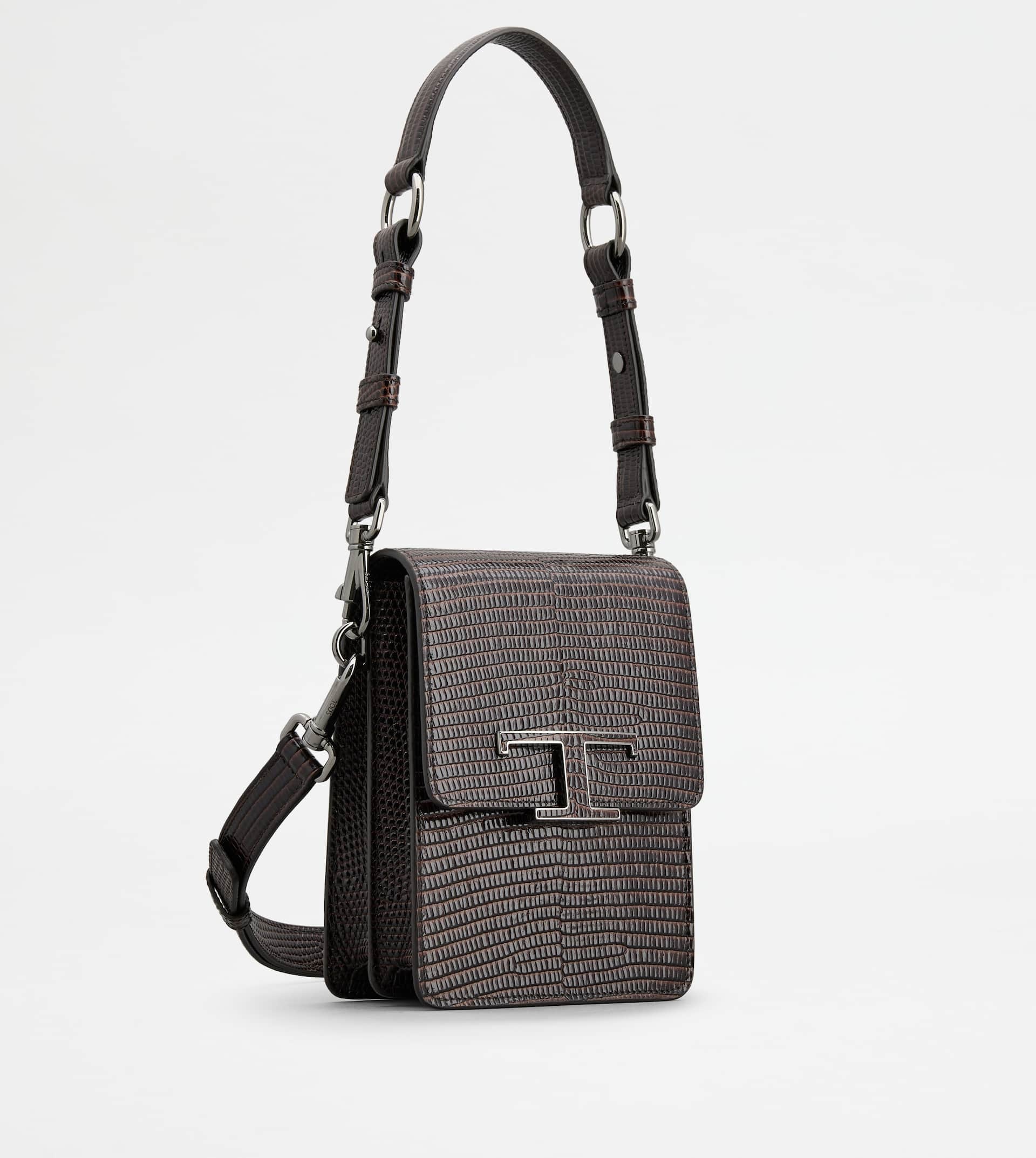 T TIMELESS BAG IN LEATHER MICRO - BROWN - 2