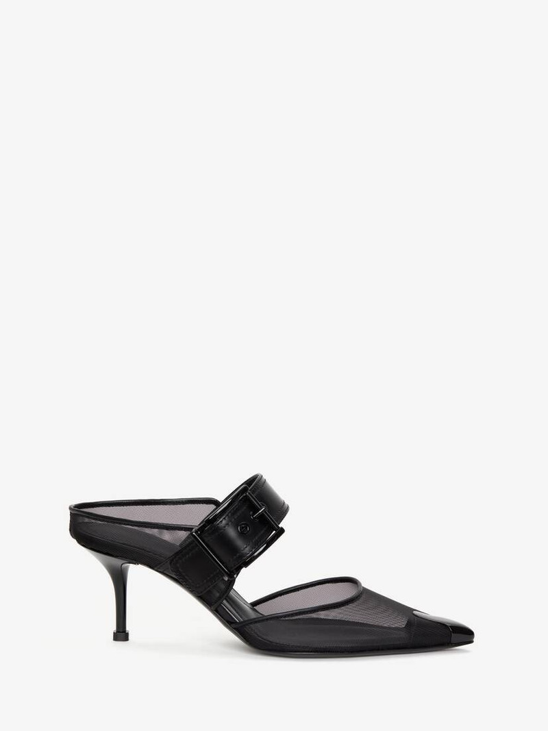 Punk Buckle Mule 에 검정 - 1