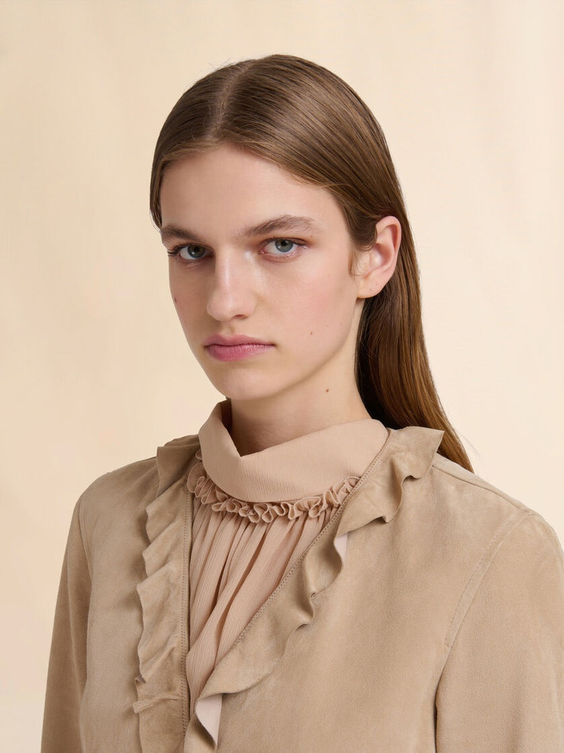 BROWN SUEDE ROBE JACKET 4