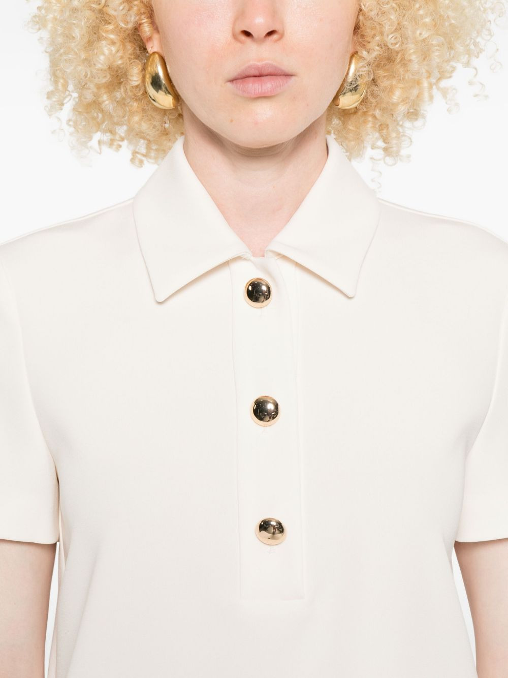 gold-button polo dress - 5
