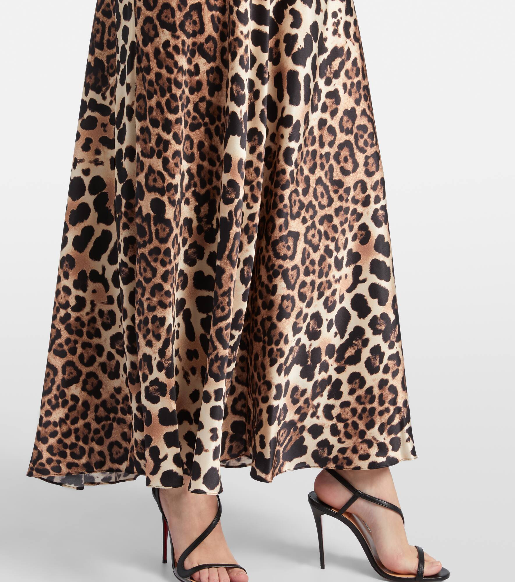 Leopard-print silk satin maxi dress - 5