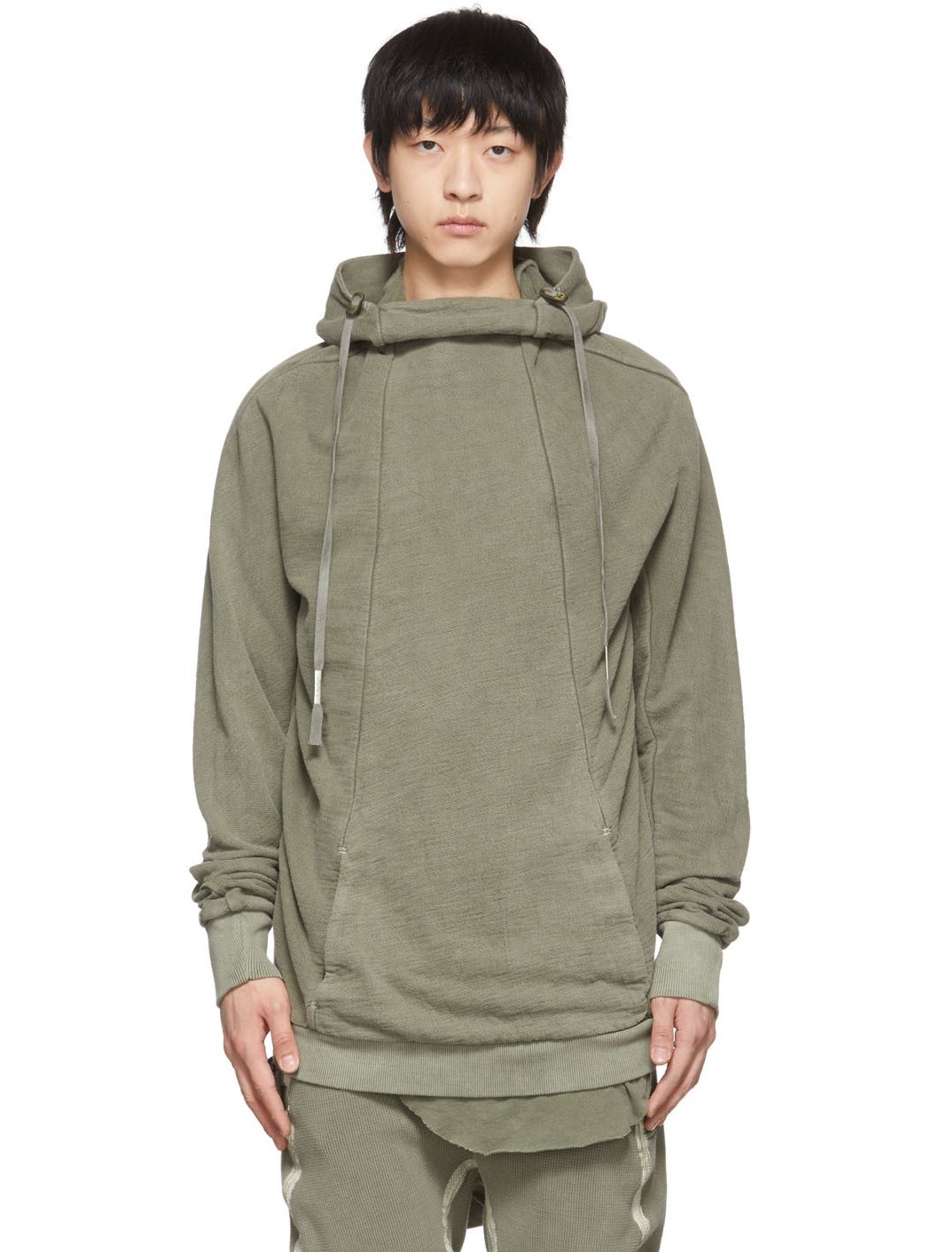 SSENSE Exclusive Khaki Cotton Hoodie - 1