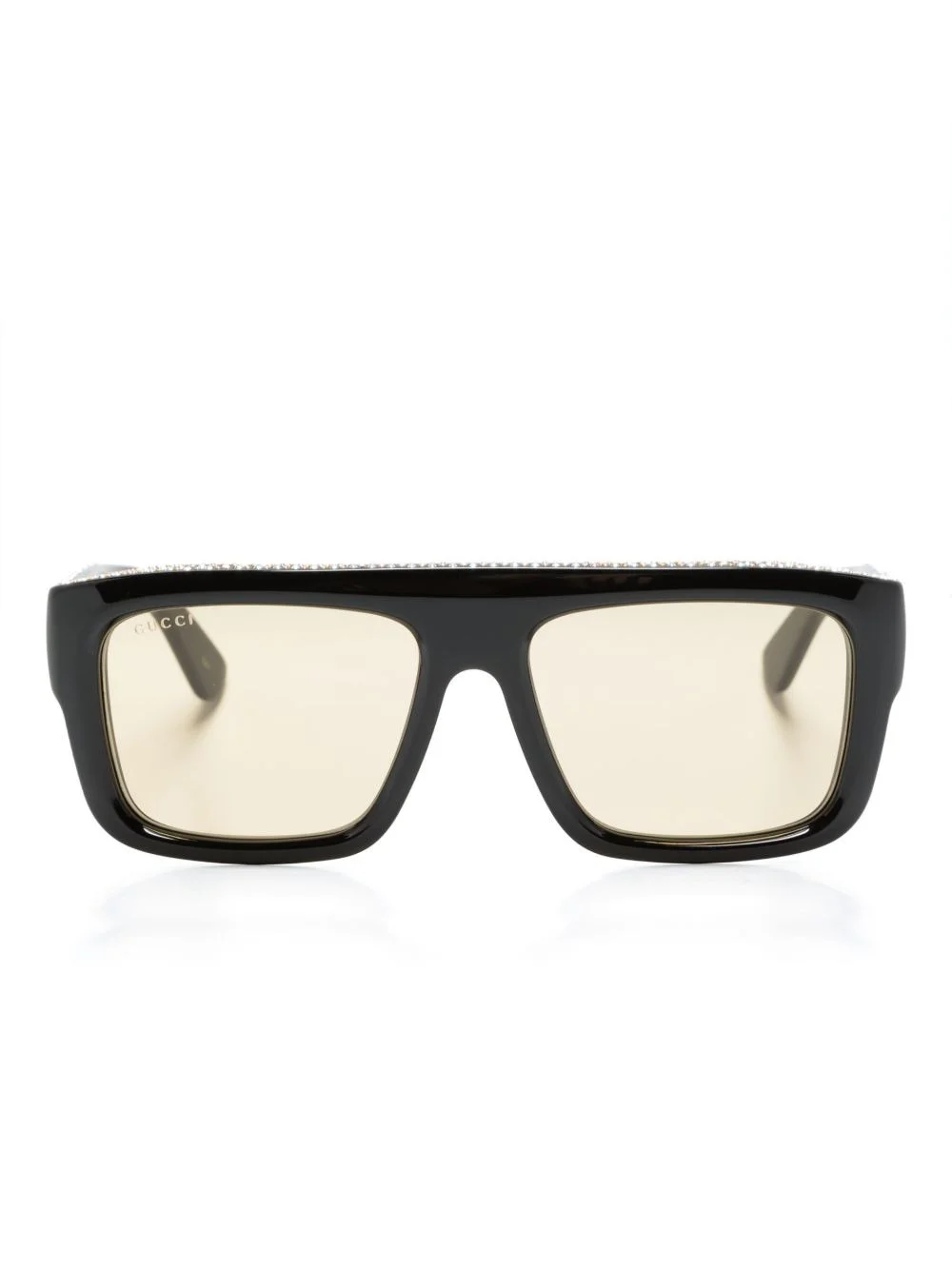 logo-engraved rectangle-frame sunglasses - 1