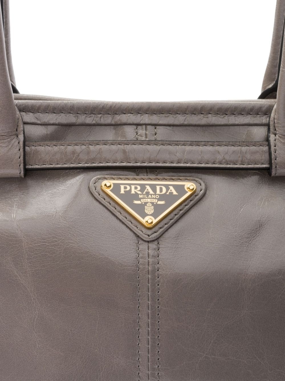 medium enamel triangle logo belted handbag - 7