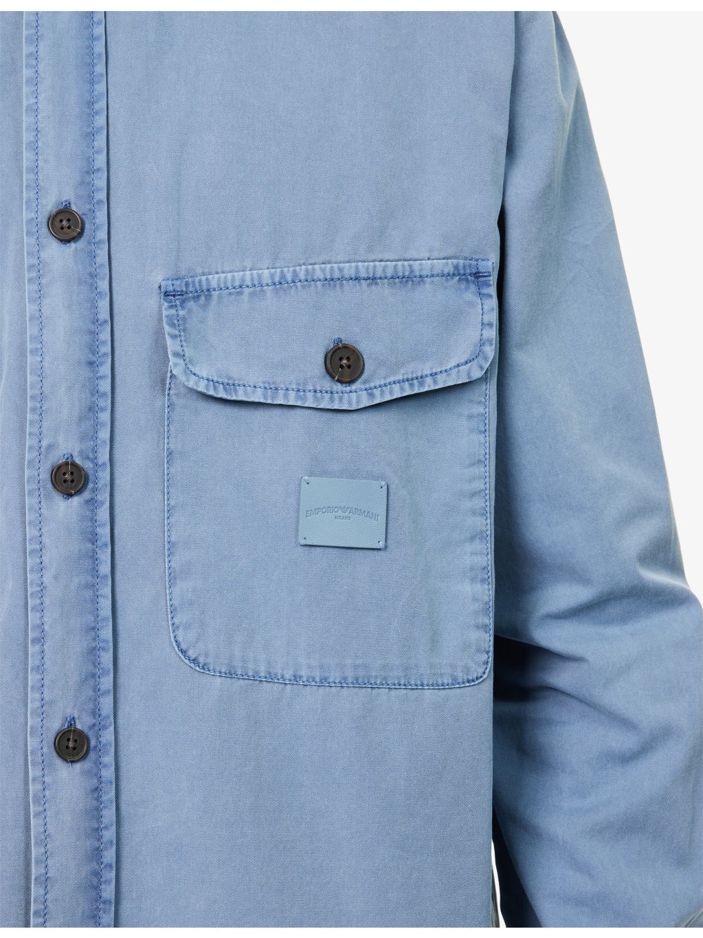 Logo-Embroidered Flap-Pockets Cotton Shirt - 5