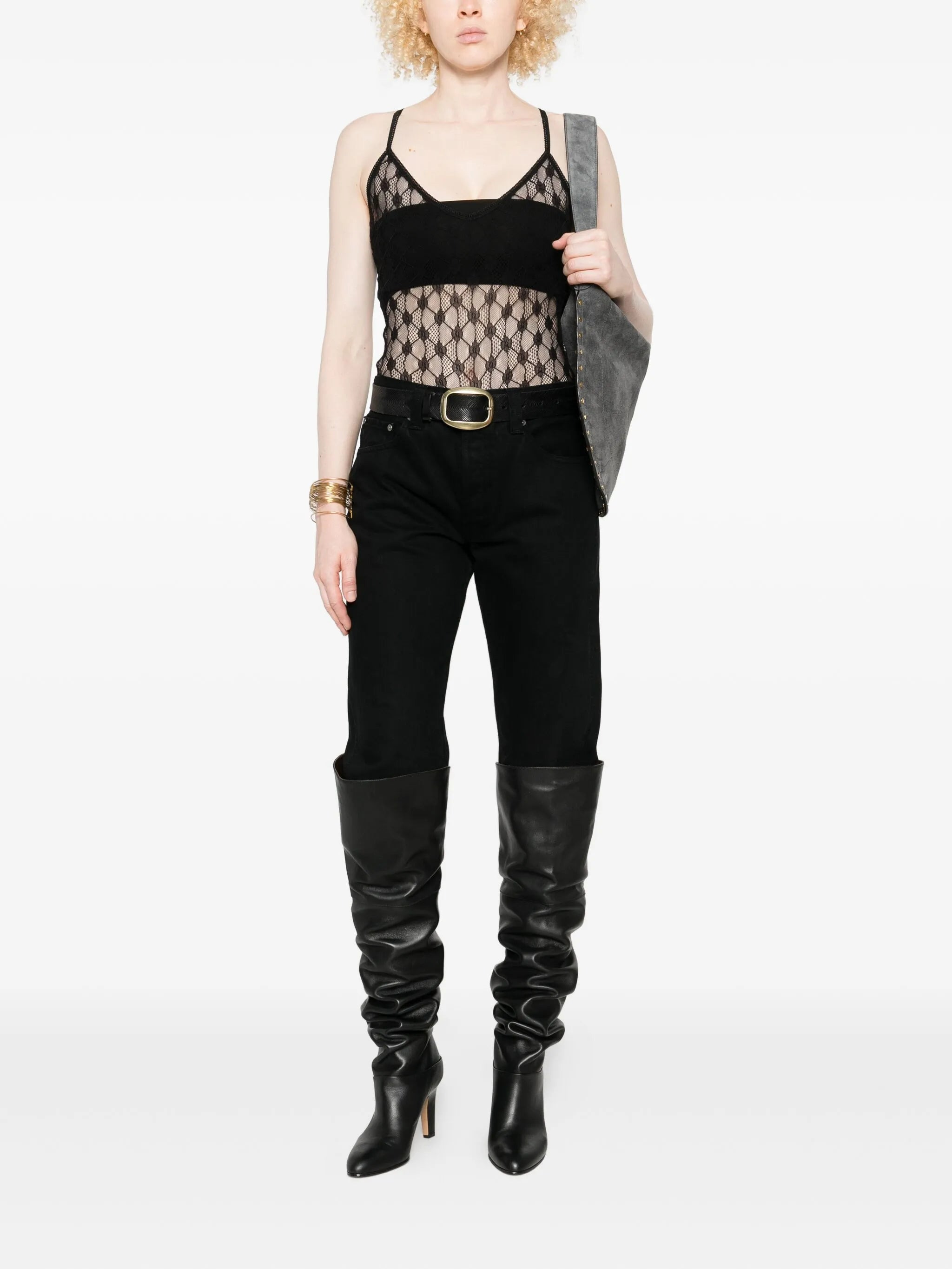 Isabel Marant Geometric-pattern Lace Bodysuit - 5