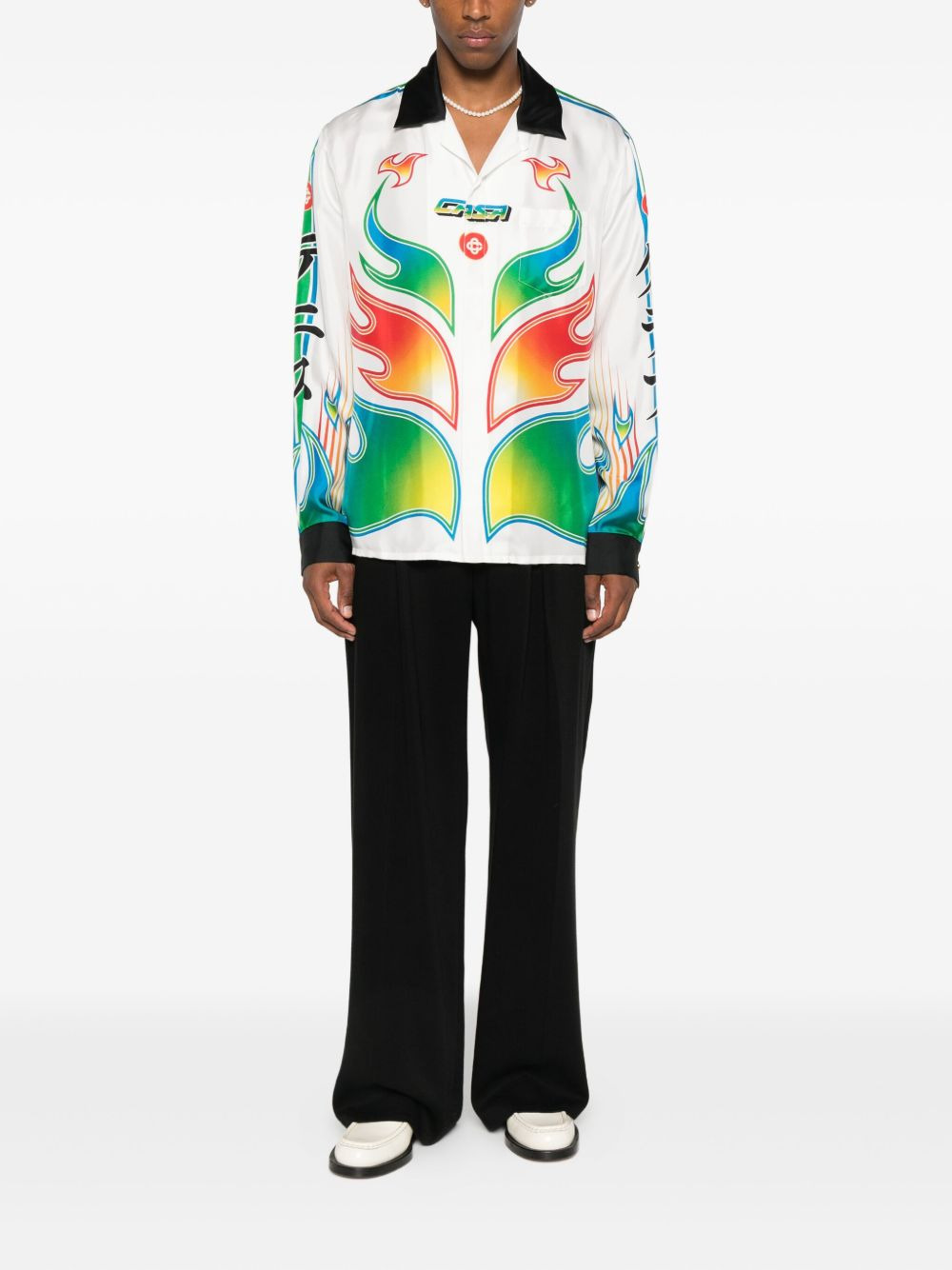 flame-print shirt - 2