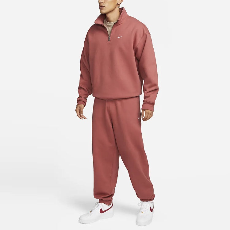 Nike Solo Swoosh Men's Fleece Pants 'Canyon Rust White' CW5460-691 - 3