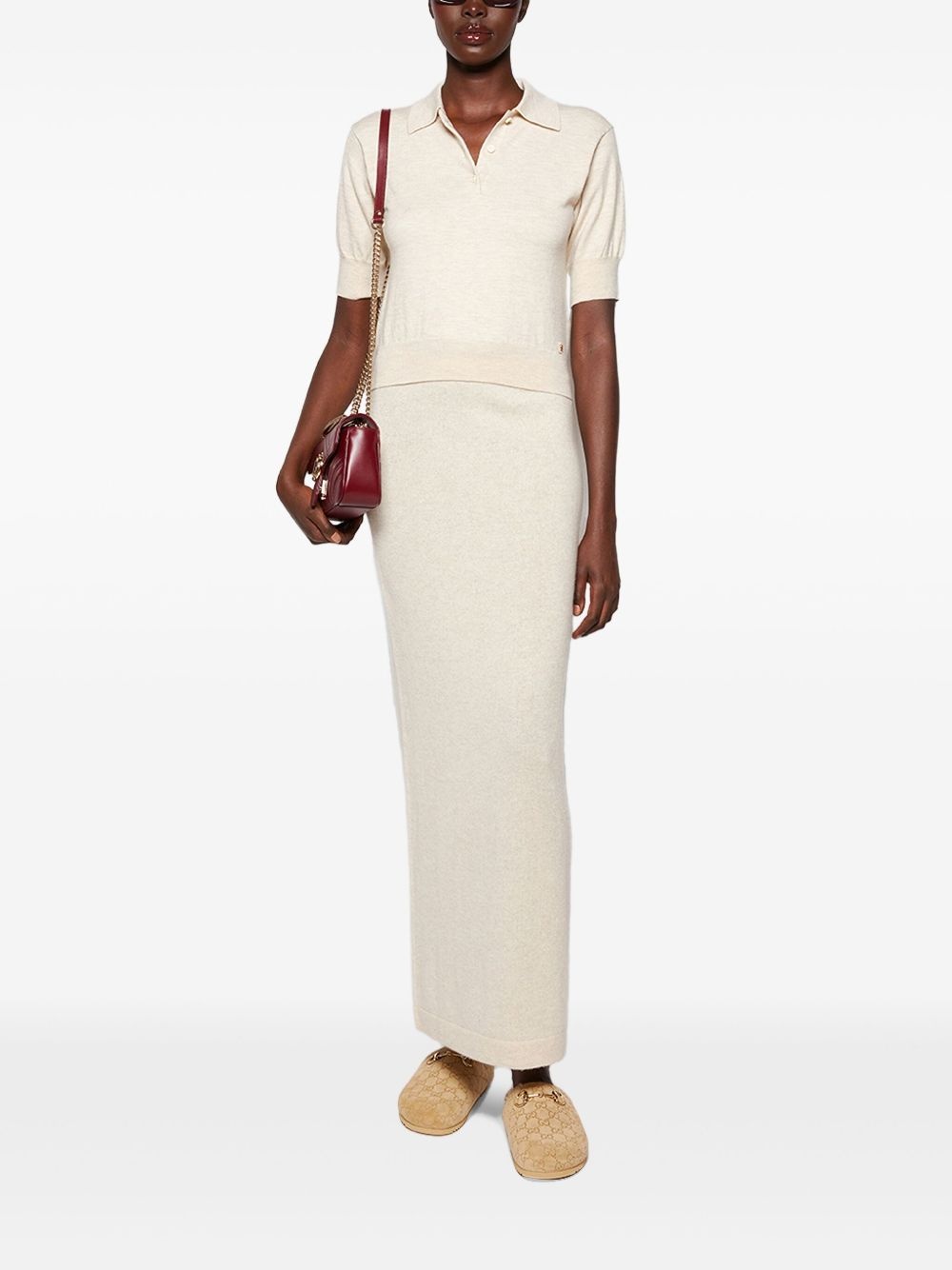 cashmere polo top - 2
