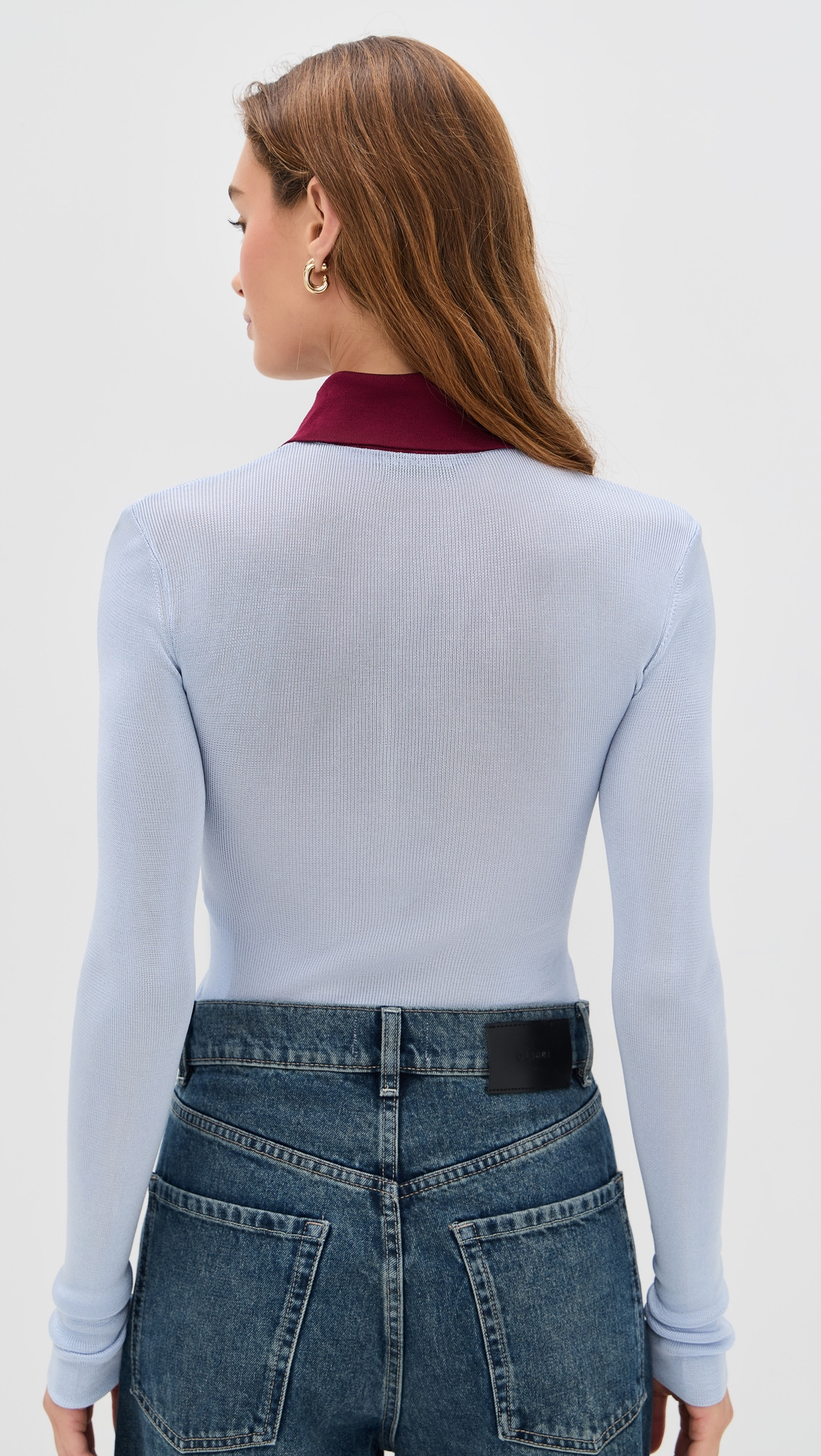 Blue Viscose Knit Bodysuit - 2