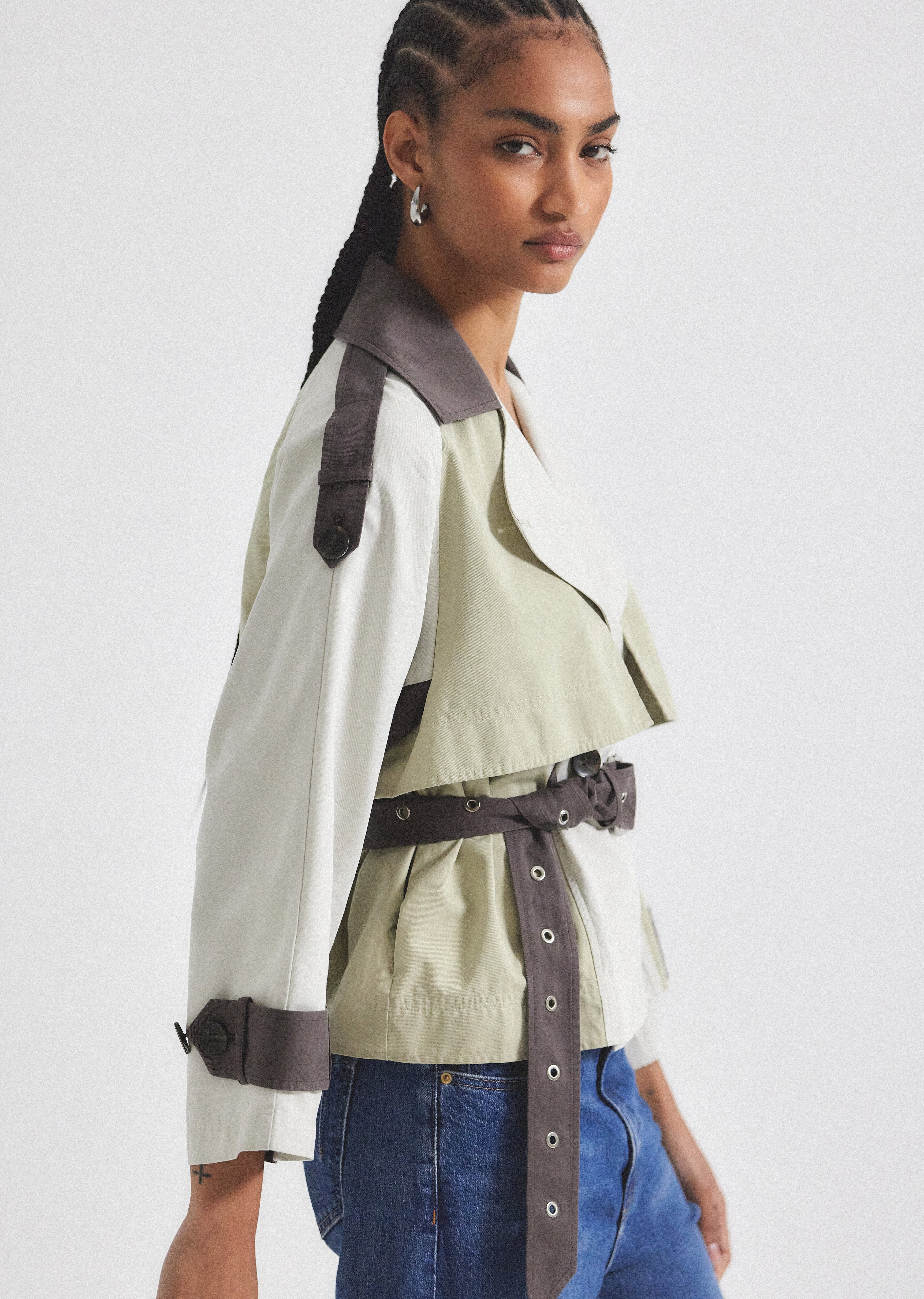 INES CROPPED TRENCH JACKET - 5
