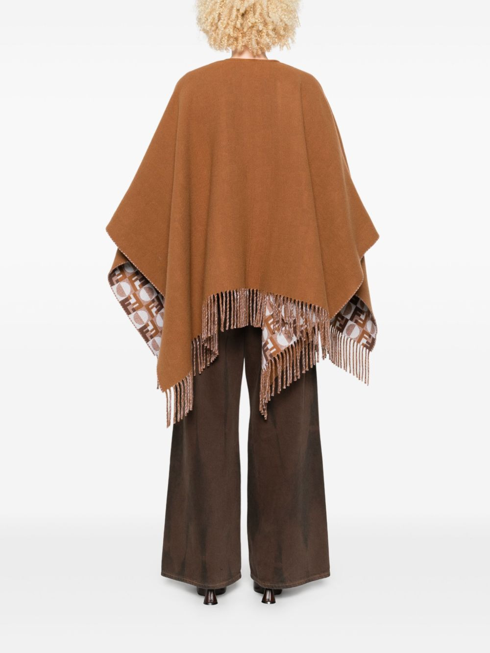 fringe-detail cape - 4