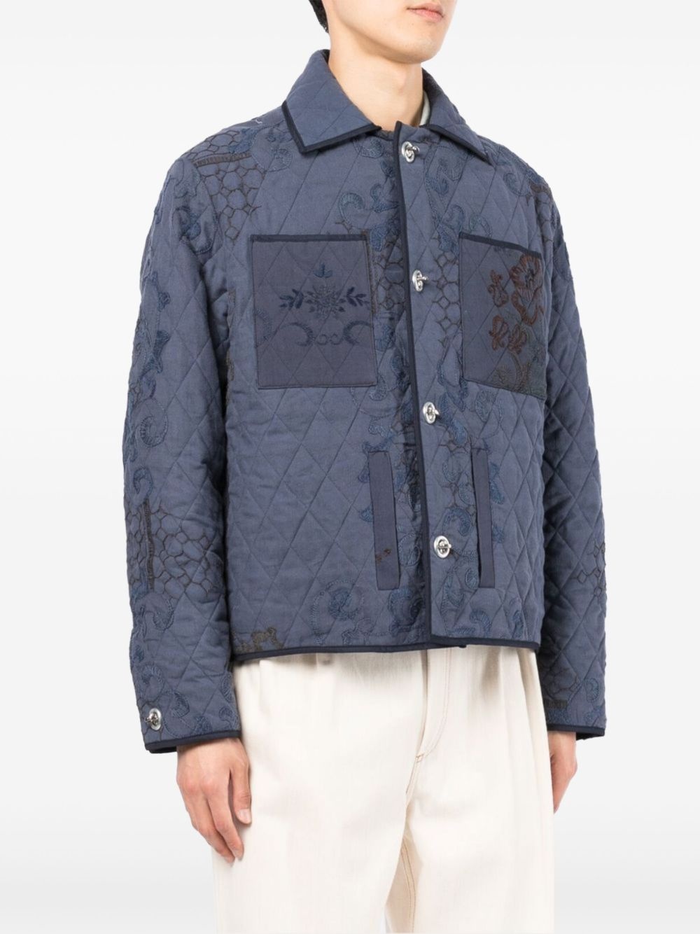 floral-embroidered jacket - 3