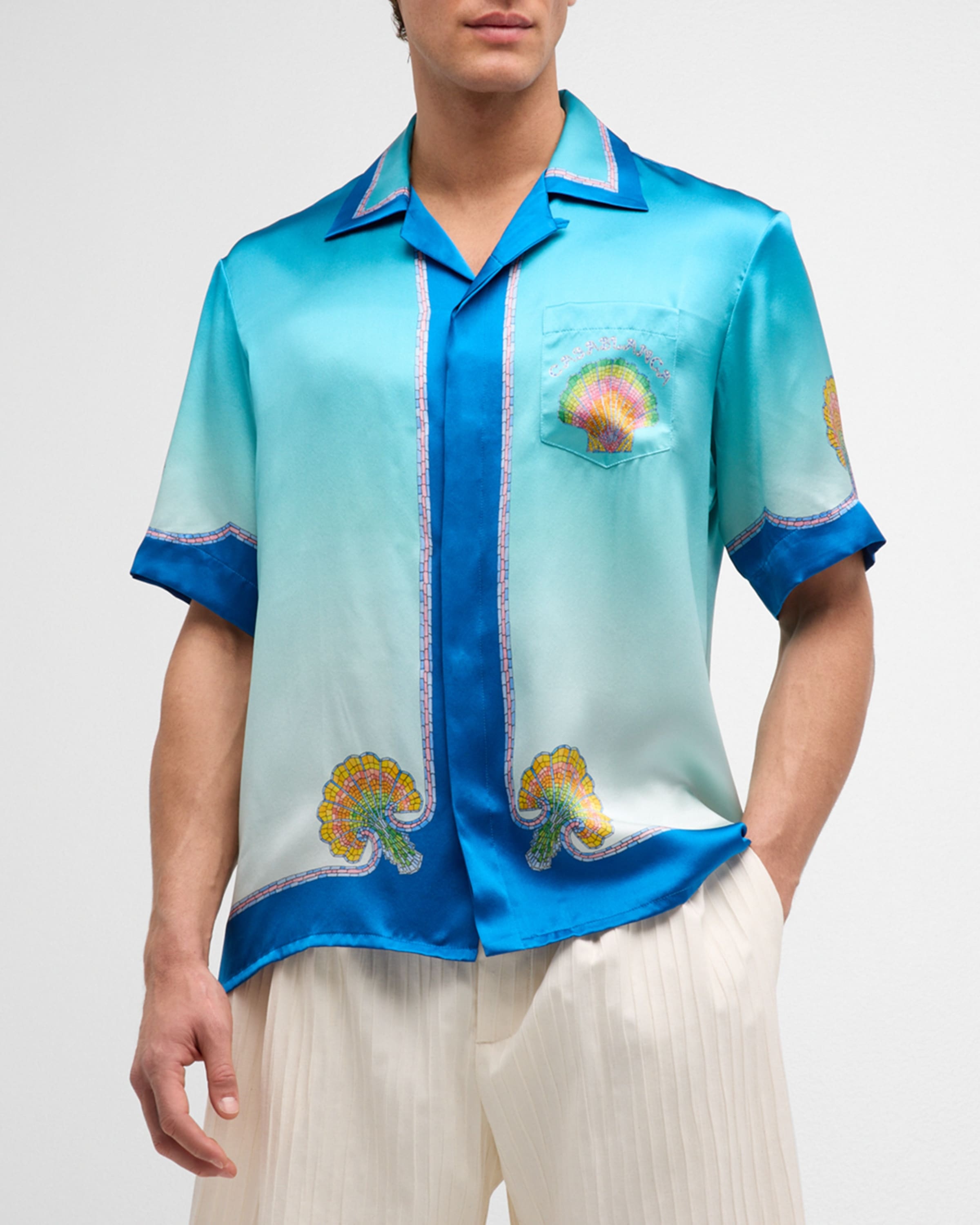 Men's Coquillage Colore Silk Camp Shirt - 2