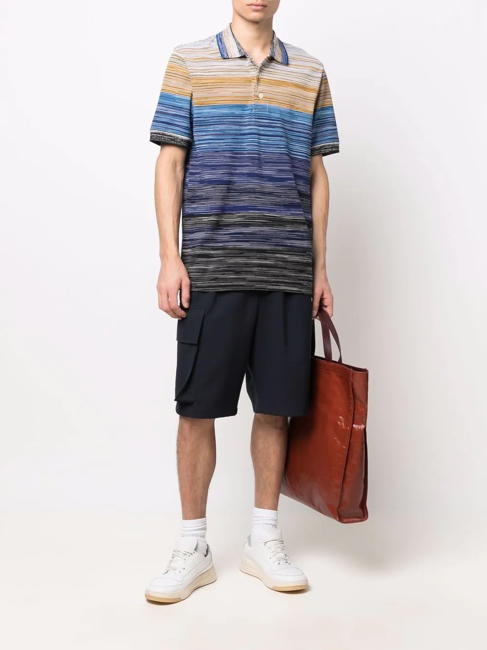 striped short-sleeve polo shirt - 2