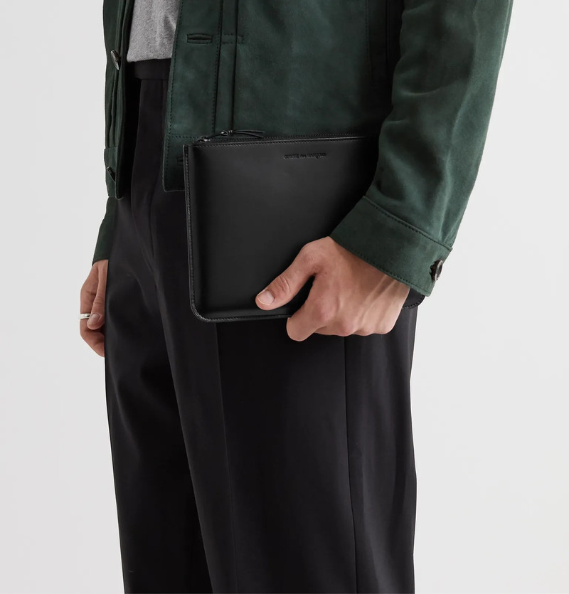 Comme Des Garçons Logo-Debossed Leather Pouch outlook