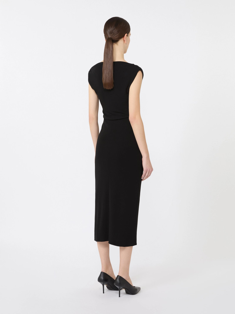 AUREO Viscose jersey midi dress - BLACK 4
