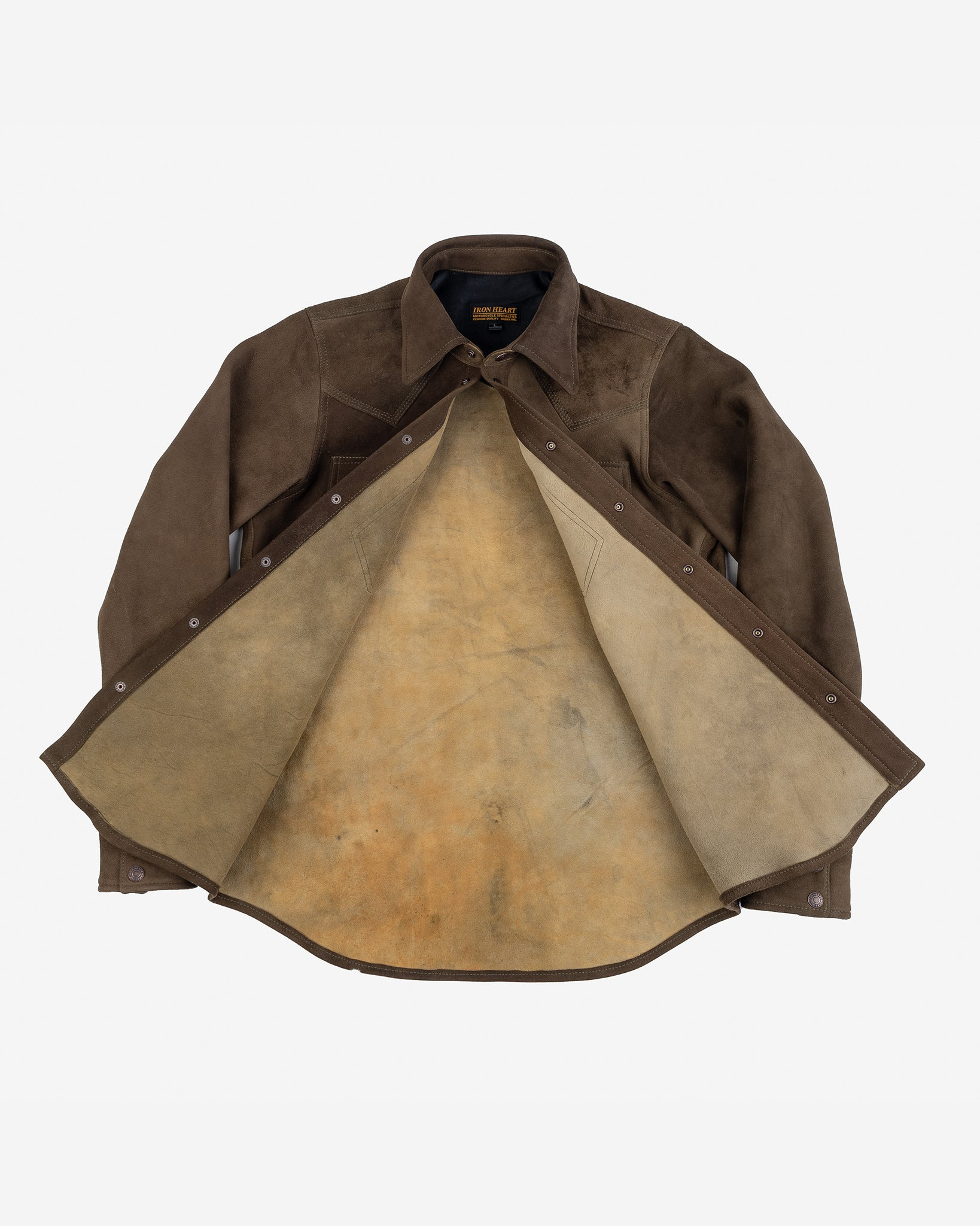 IHSB-BIGBUCK-OLV Deerskin Western Shirt 'The Big Buck' - Olive - 6