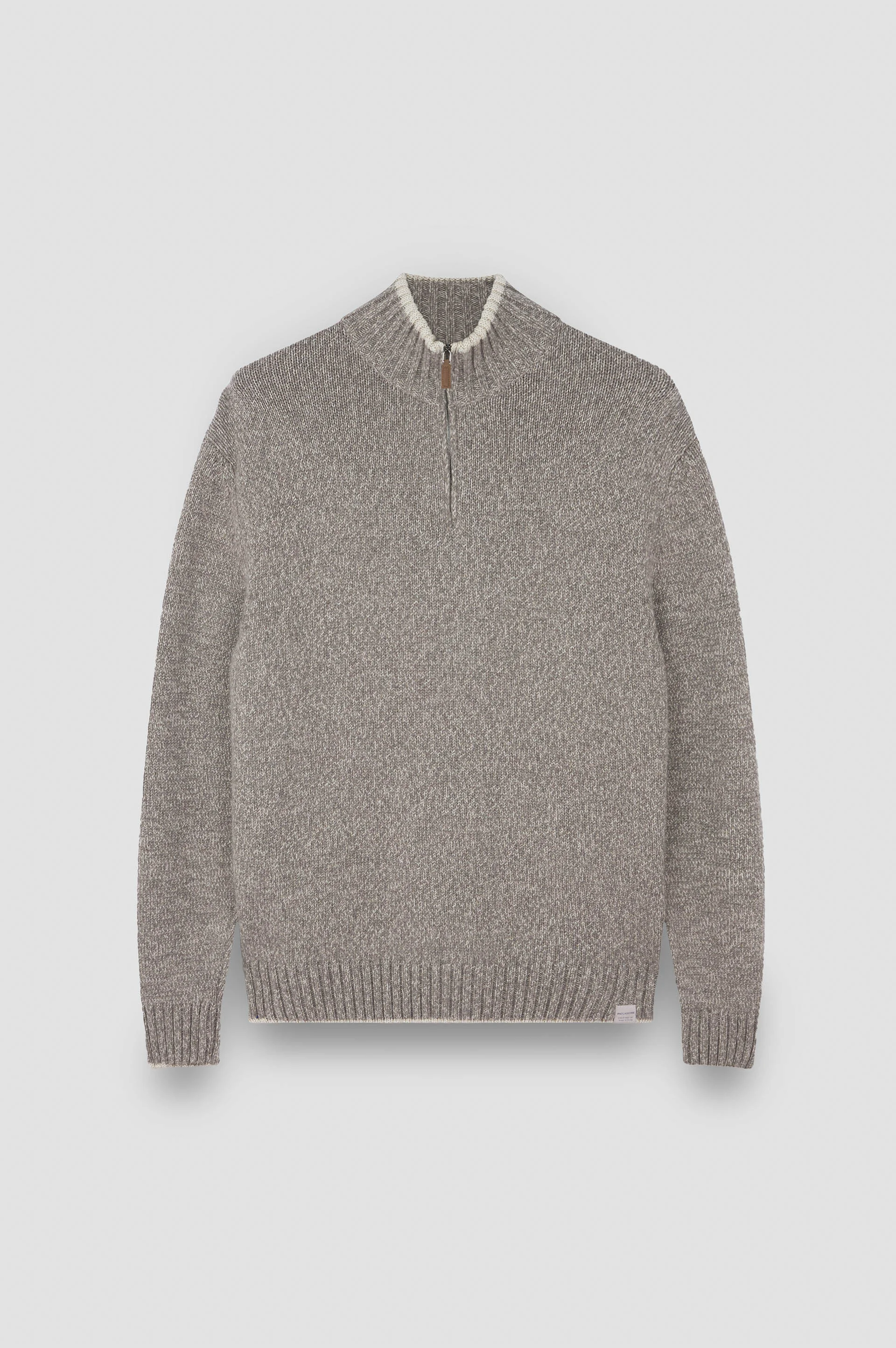 WOOL CASHMERE HALF ZIP SWEATER - 1