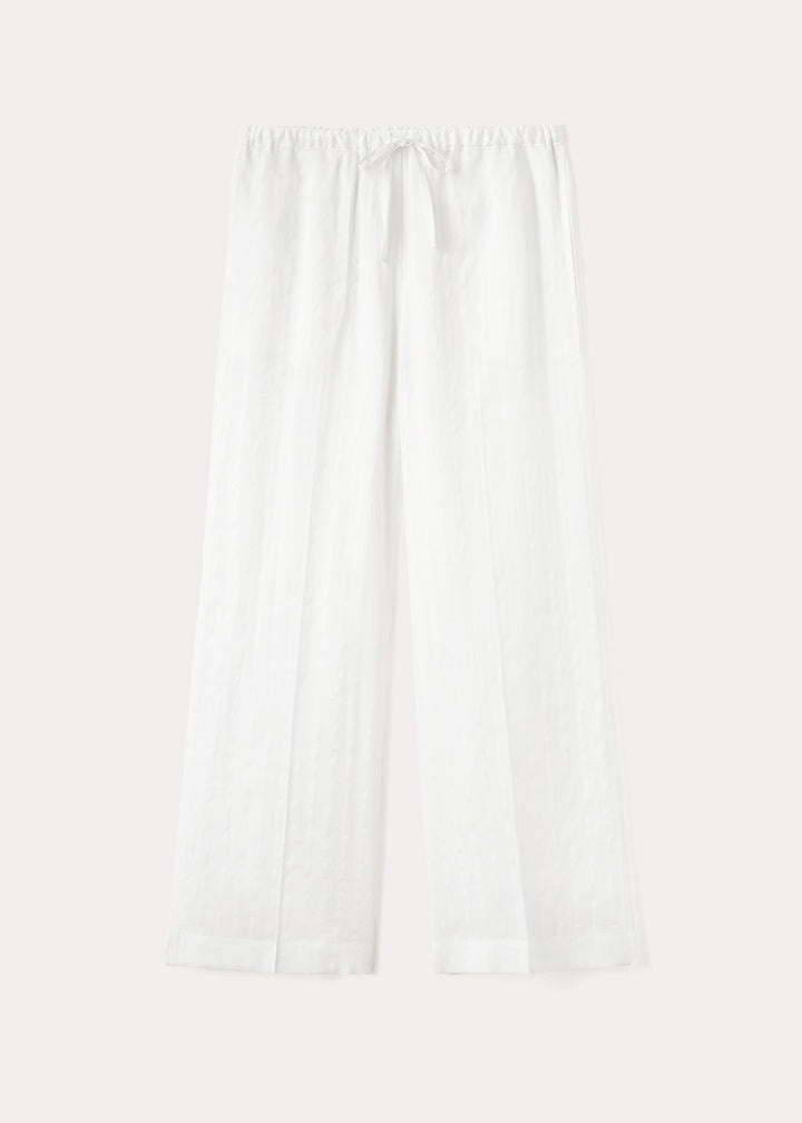 Jacquard stripe drawstring trouser white - 1