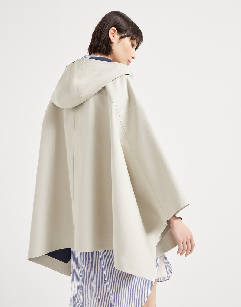 Brunello Cucinelli Water-resistant bonded cotton poplin hooded outerwear jacket with heat-bonded seams outlook