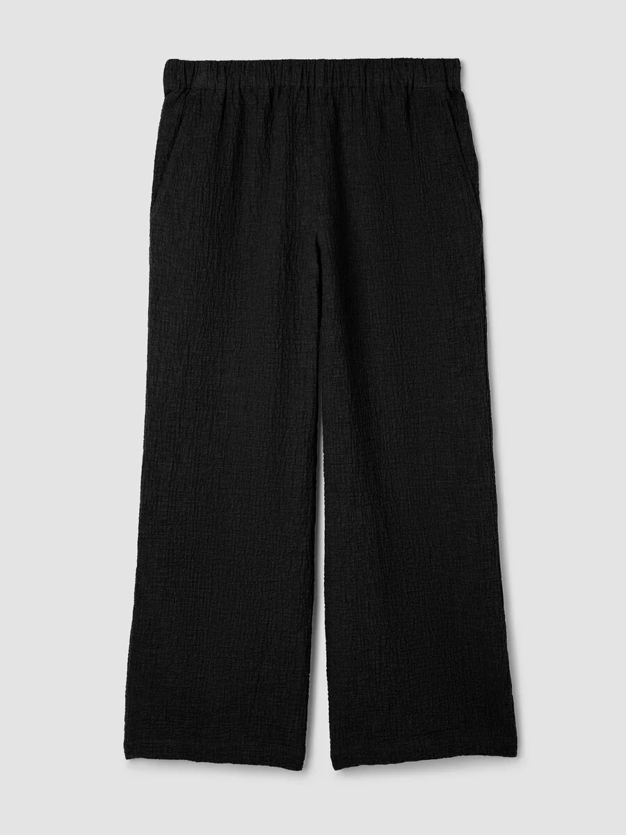Organic Cotton Doubleweave Wide-Leg Pant - 1