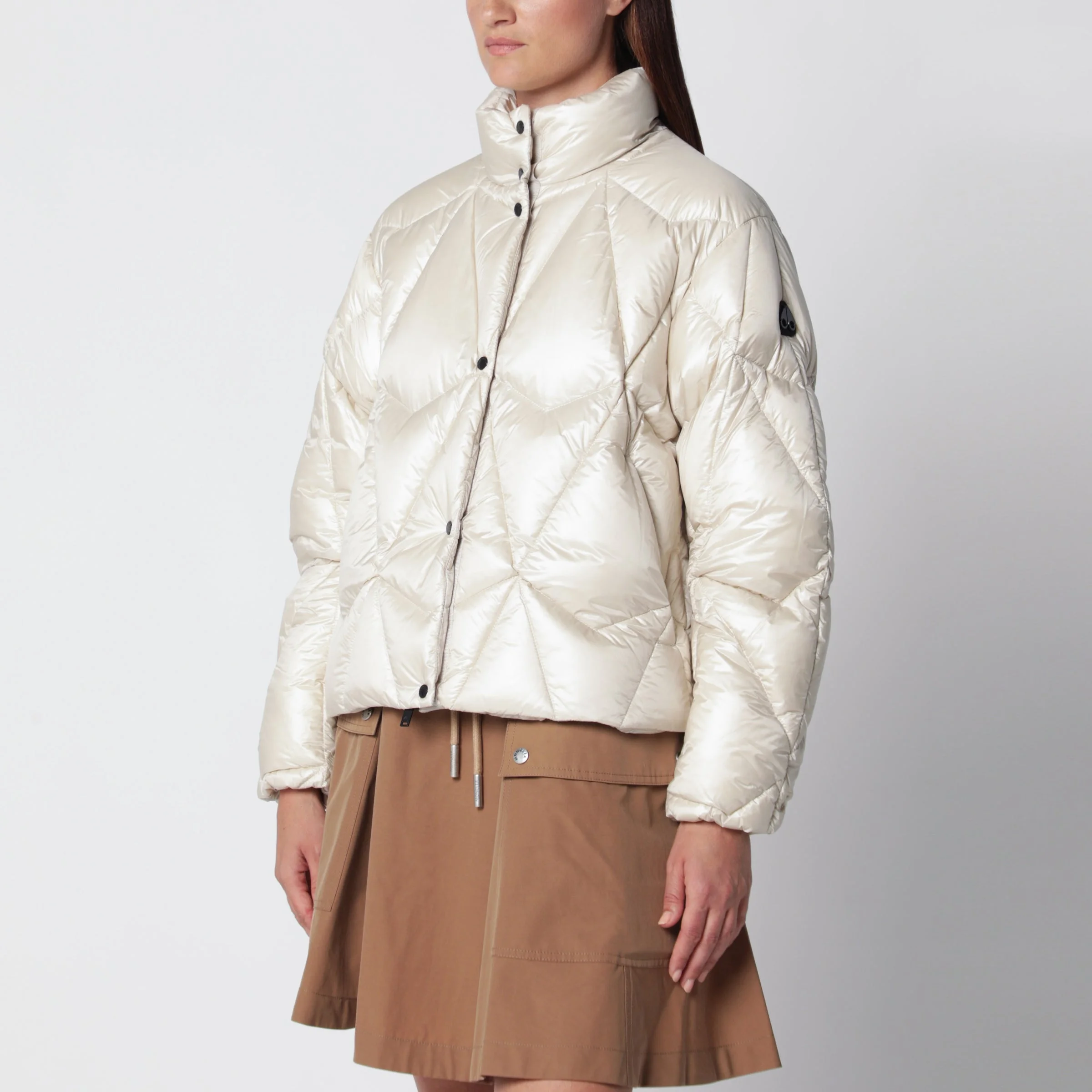 Iceberg Quilt Down alabaster nylon down jacket - 1