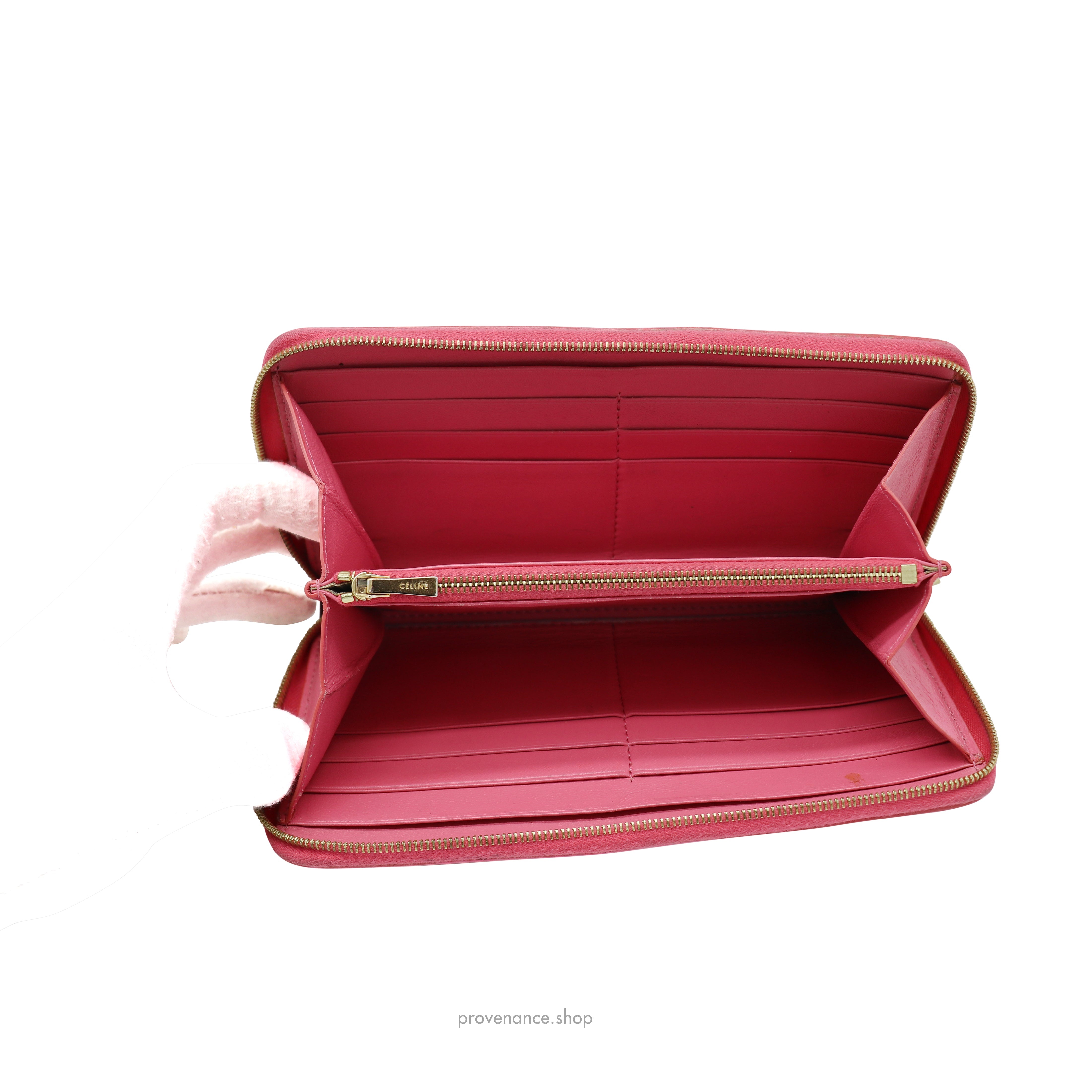 Celine Multifunction Zip Wallet - Pink/Burgundy - 7